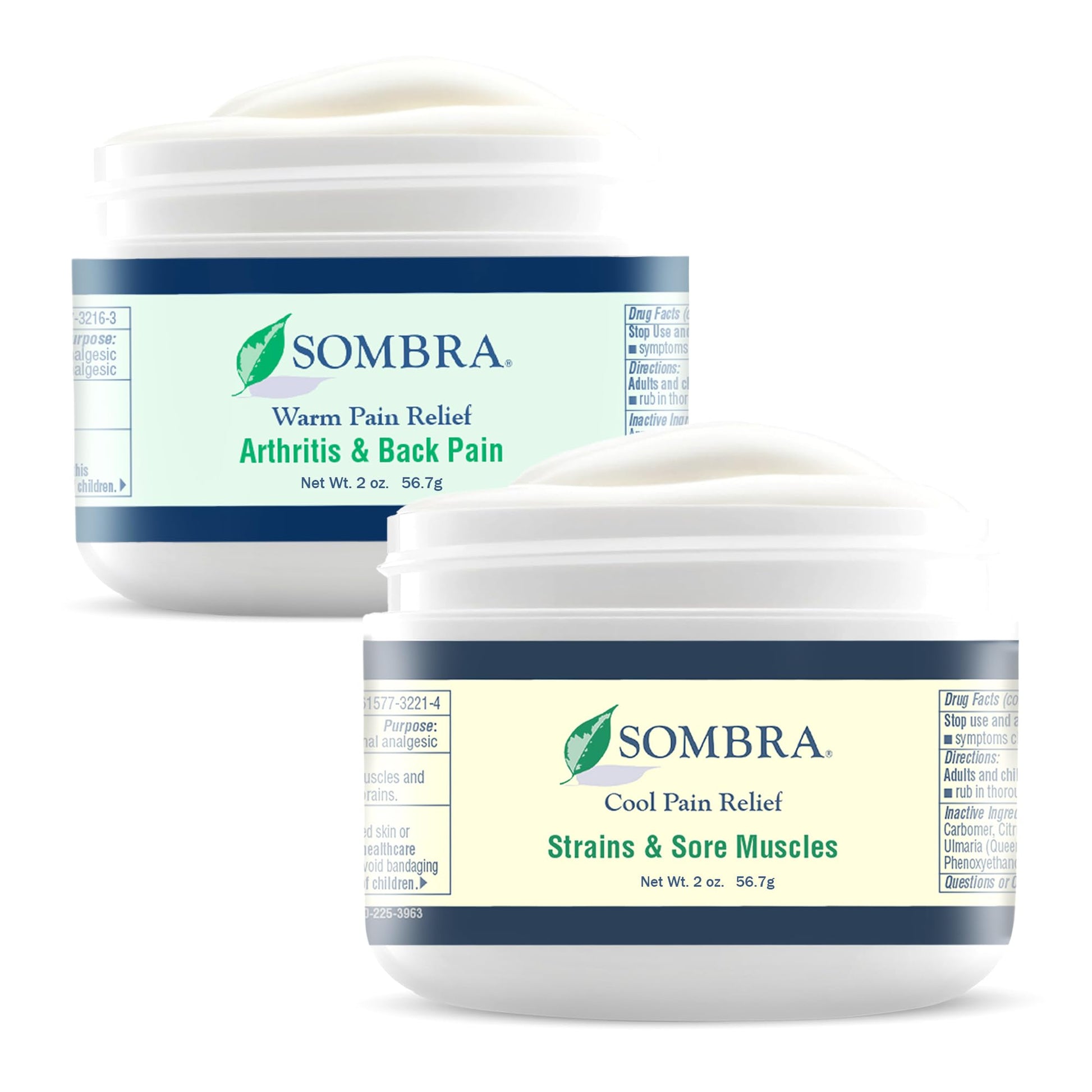 Sombra Warm & Cool Pain Relief Gel, Warm Relief for Arthritis and Chronic Pain Pre-Workout Muscle Rub, Cold for Swelling, Soreness, Post-Workout, Free of Artificial Fragrances, 2oz Per Jar Sombra uk supplements