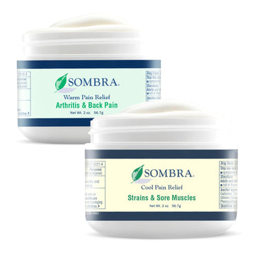 Sombra Warm & Cool Pain Relief Gel, Warm Relief for Arthritis and Chronic Pain Pre-Workout Muscle Rub, Cold for Swelling, Soreness, Post-Workout, Free of Artificial Fragrances, 2oz Per Jar Sombra uk supplements
