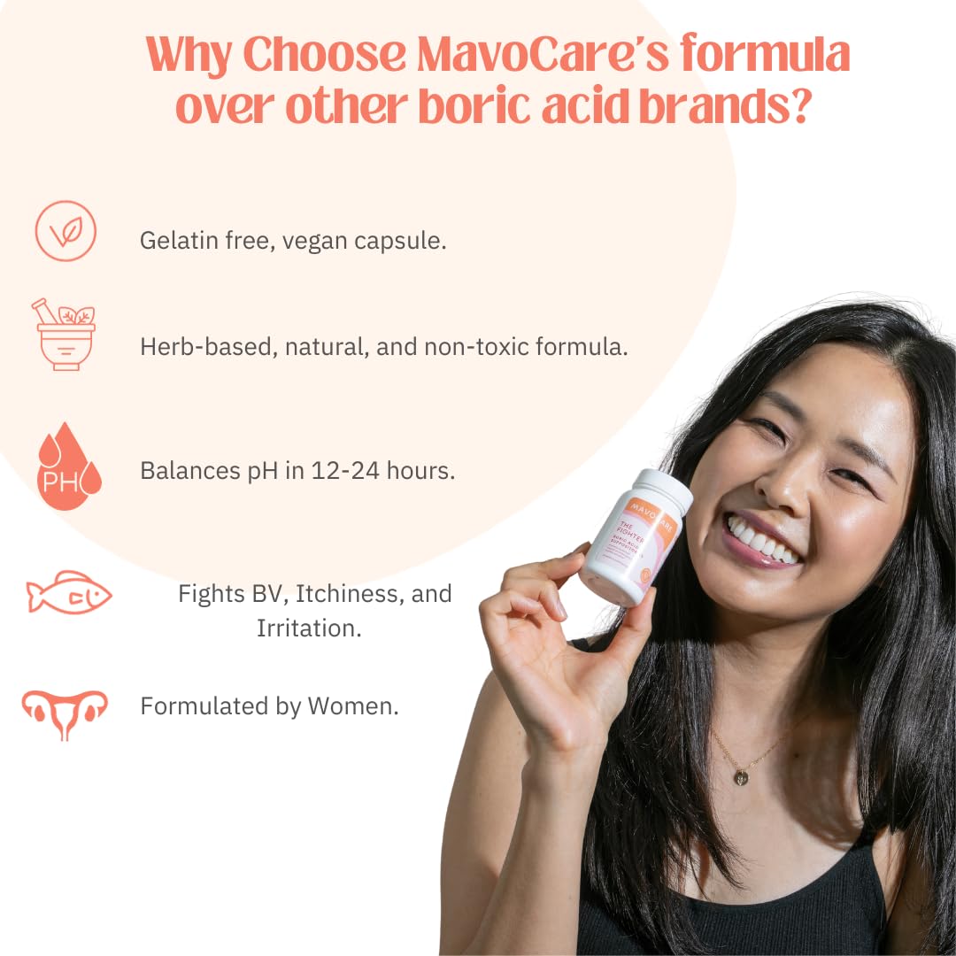 MavoCare, Inc. Boric Acid 600mg The Fighter with Added Calendula Vegan Capsule- Fights BV and Irritation- Gentle MavoCare, Inc. uk supplements