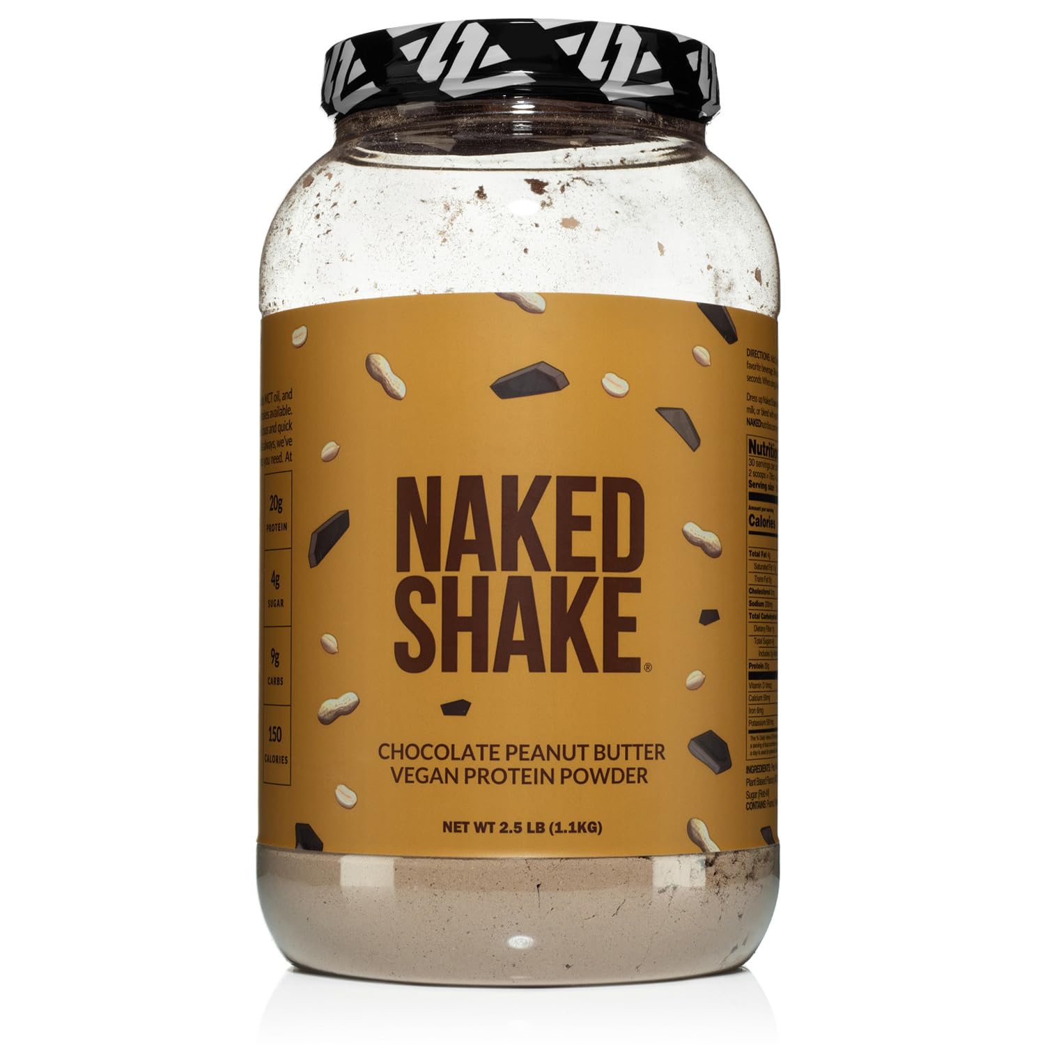 Naked Shake - Chocolate Peanut Butter Protein Powder - Vegan Protein Powder from US NAKED uk supplements