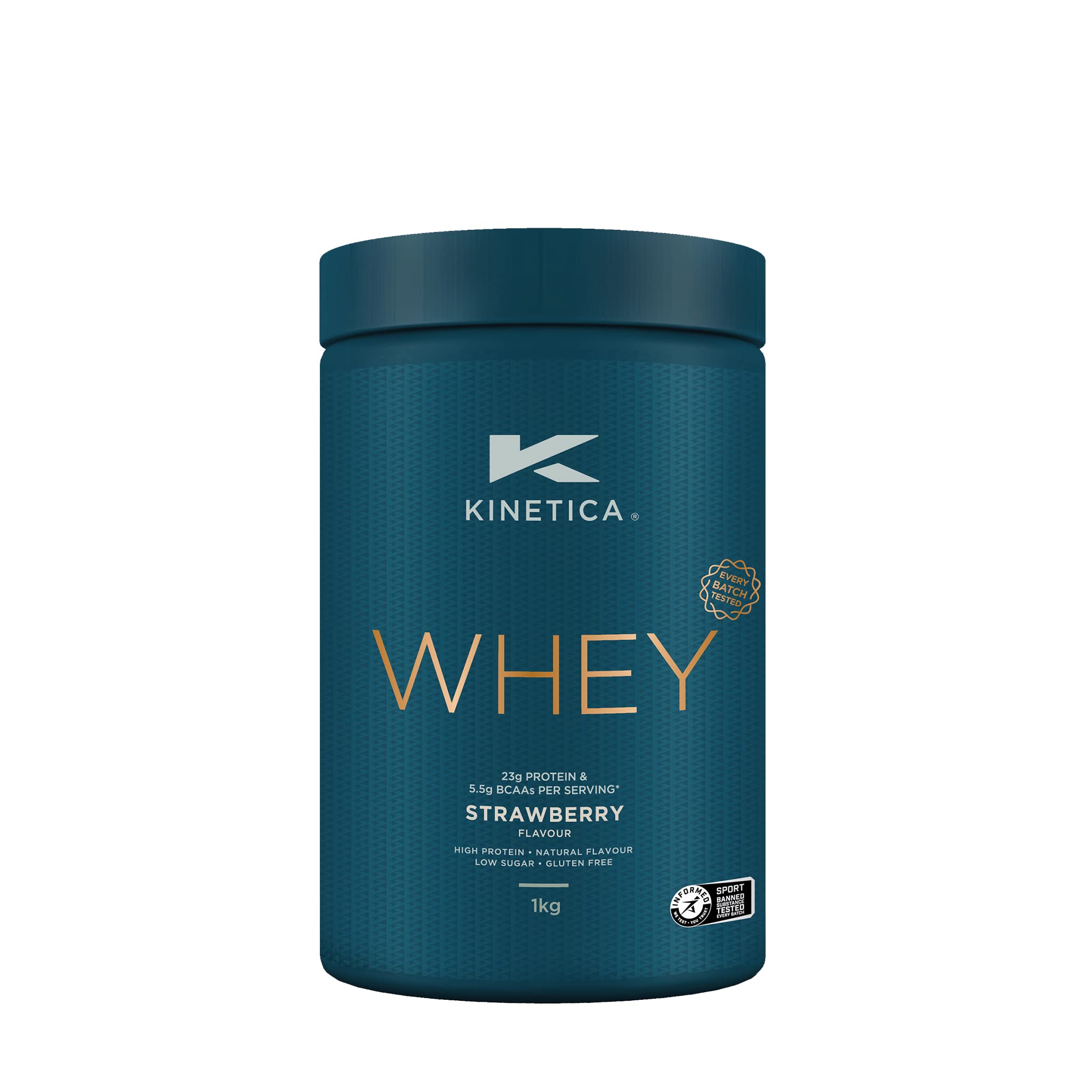 Kinetica Premium Whey Protein Powder | Grass Fed | Strawberry | 1kg | 33 Servings Kinetica uk supplements