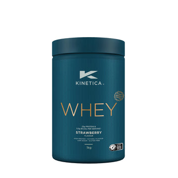 Kinetica Premium Whey Protein Powder | Grass Fed | Strawberry | 1kg | 33 Servings Kinetica uk supplements