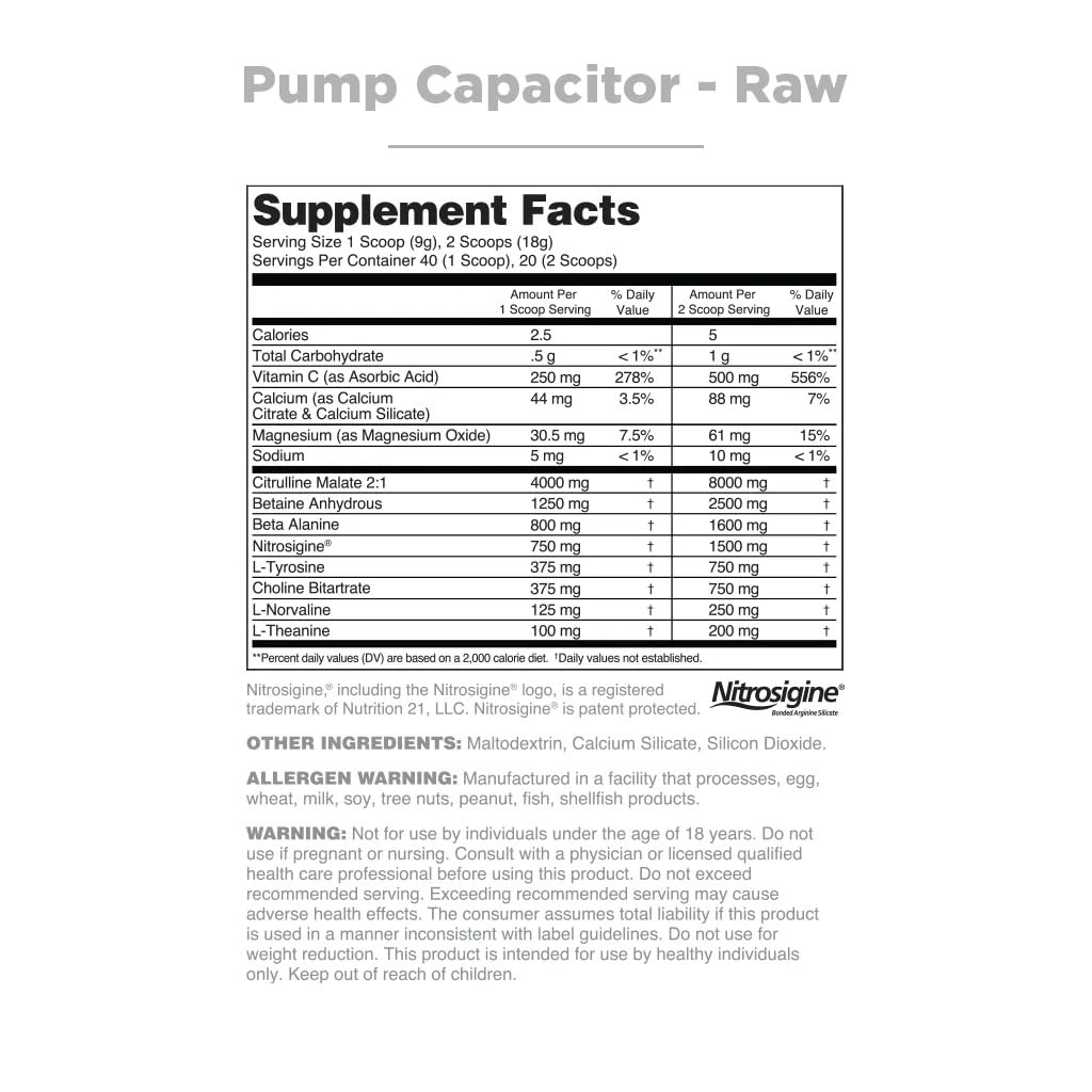 Nutrithority Pump Capacitor Non-Stimulant Sugar-Free Pre Workout for Men & Women Nutrithority uk supplements