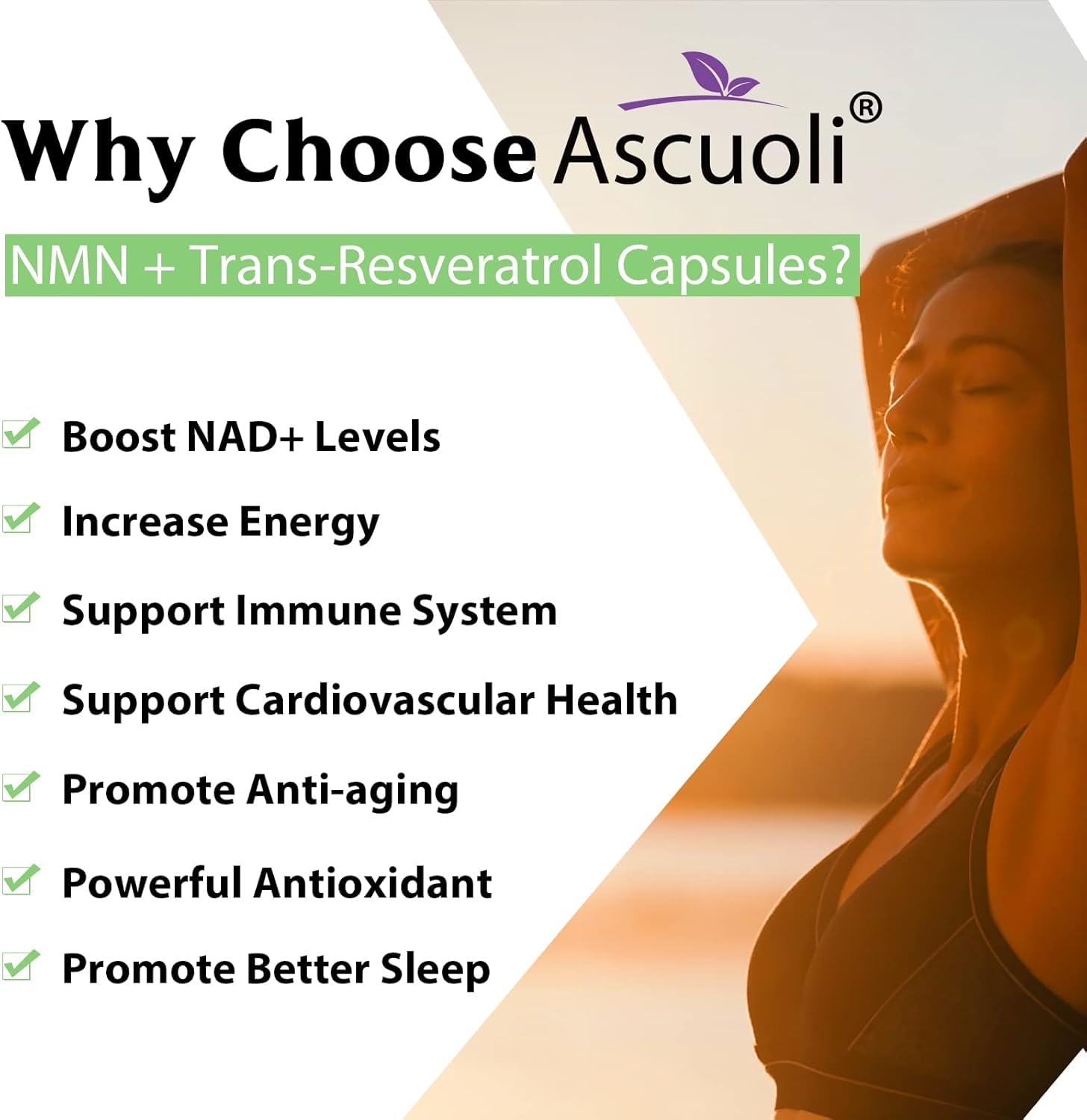 Sublingual NMN 500mg + Trans-Resveratrol 400mg, 3-in-1 Advanced Formula 99% Pure NMN Resveratrol Supplement for Boost* NAD, Cell, Immune, Energy & Muscle, Anti-Aging, 120 Lozenges, 120-Day Supply Ascuoli uk supplements