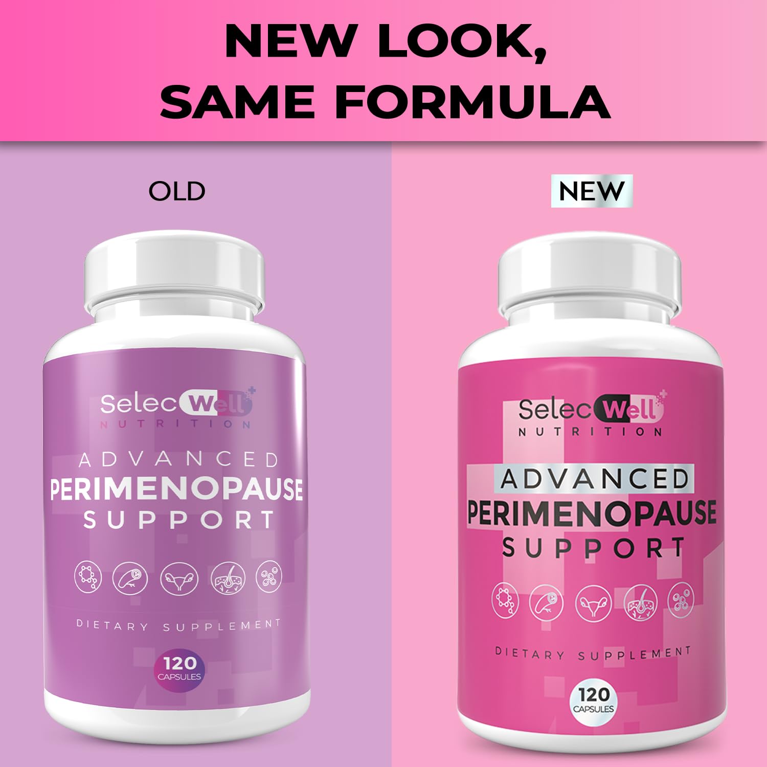 Perimenopause & Menopause Support Supplement for Women – Multi‑Symptom Relief with Black Cohosh & Red Clover Isoflavones | Ashwagandha Adaptogen & Herbal Blend | Hormone Balance Support | 120 Capsules SelecWell uk supplements