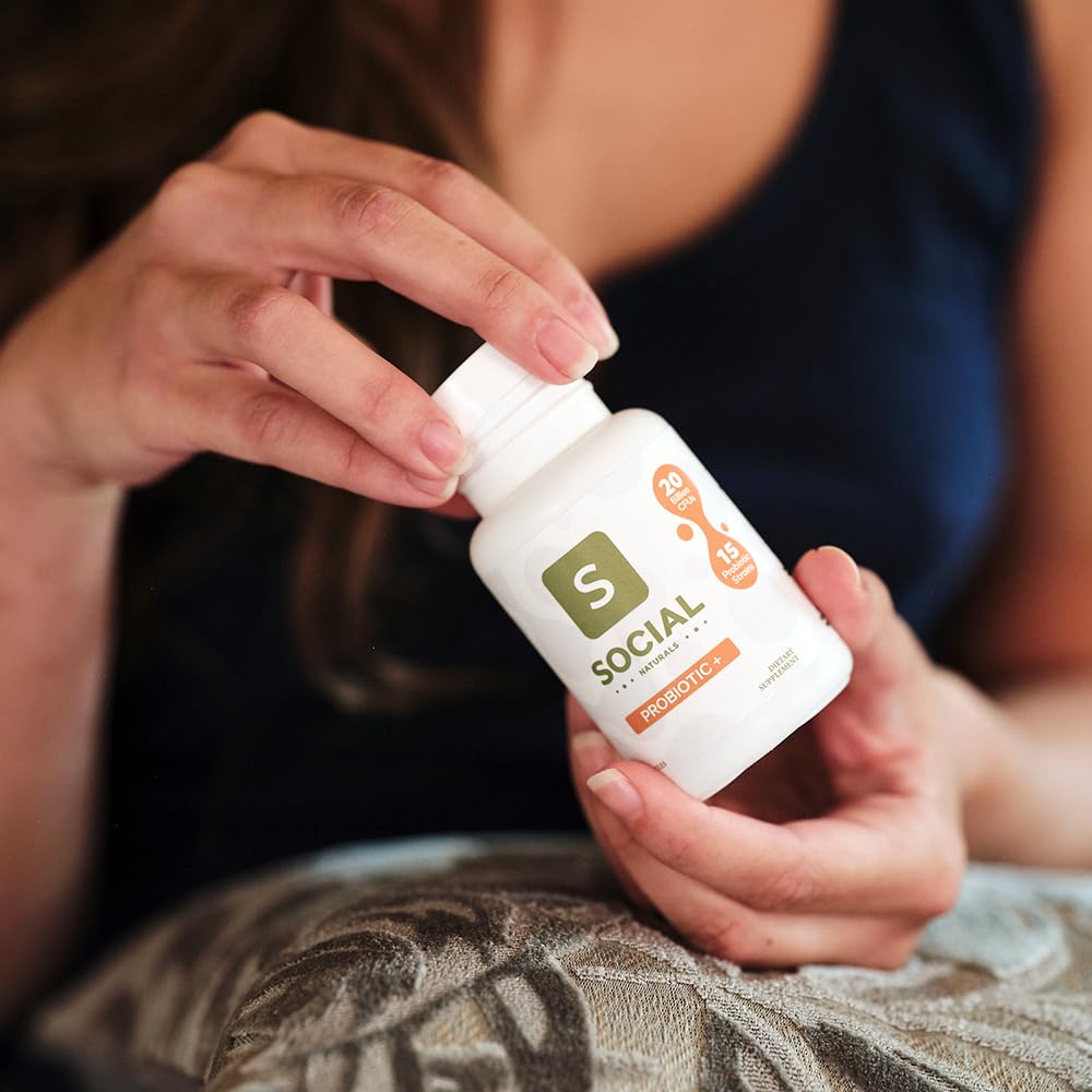 Social Naturals Daily Probiotic | 20 Billion CFU | Multi-Strain with Prebiotic + Postbiotic | Gut Health & Digestion Support | Vegan | 30 Capsules Social Naturals uk supplements