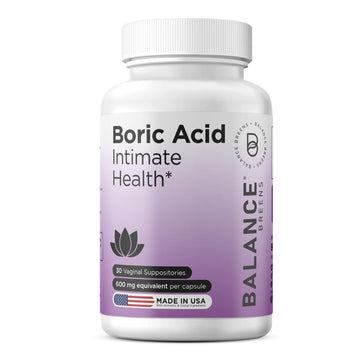 Boric Acid Suppositories for Women, 600 mg, 30 Vaginal Use Capsules - pH Balance Pills, Intimate Health Support, Yeast Infection Treatment, Made in USA (Pack of 1) Balancebreens uk supplements