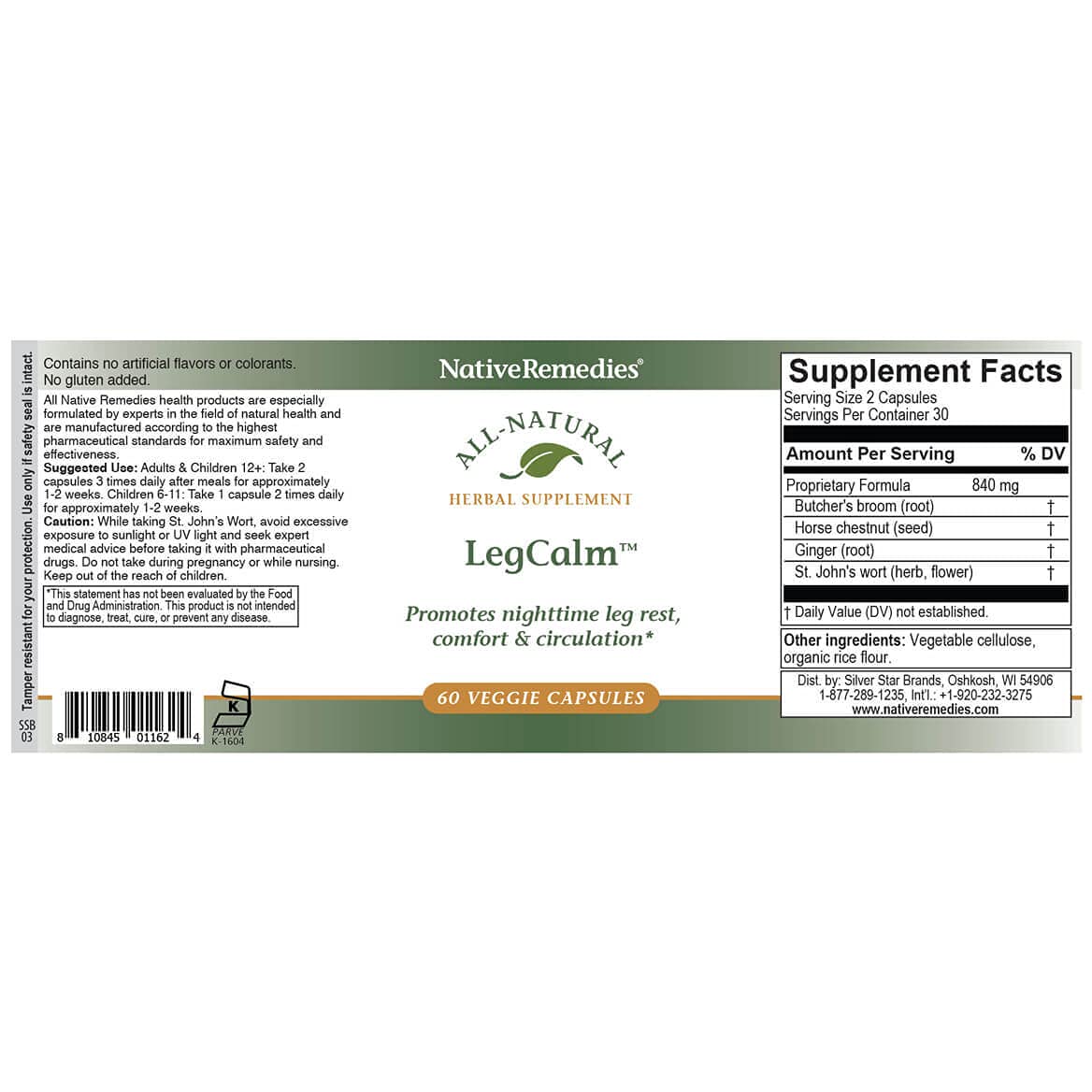 Native Remedies Leg Calm for Rested Legs and Limb Comfort at Night, 60 Veggie Caps Native Remedies uk supplements