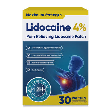 Teemofe 4% Lidocaine Pain Relief Patches – Maximum OTC Strength, Fast-Acting Targeted Relief, 30 Count, for Muscle & Joint Discomfort-0306 Teemofe uk supplements