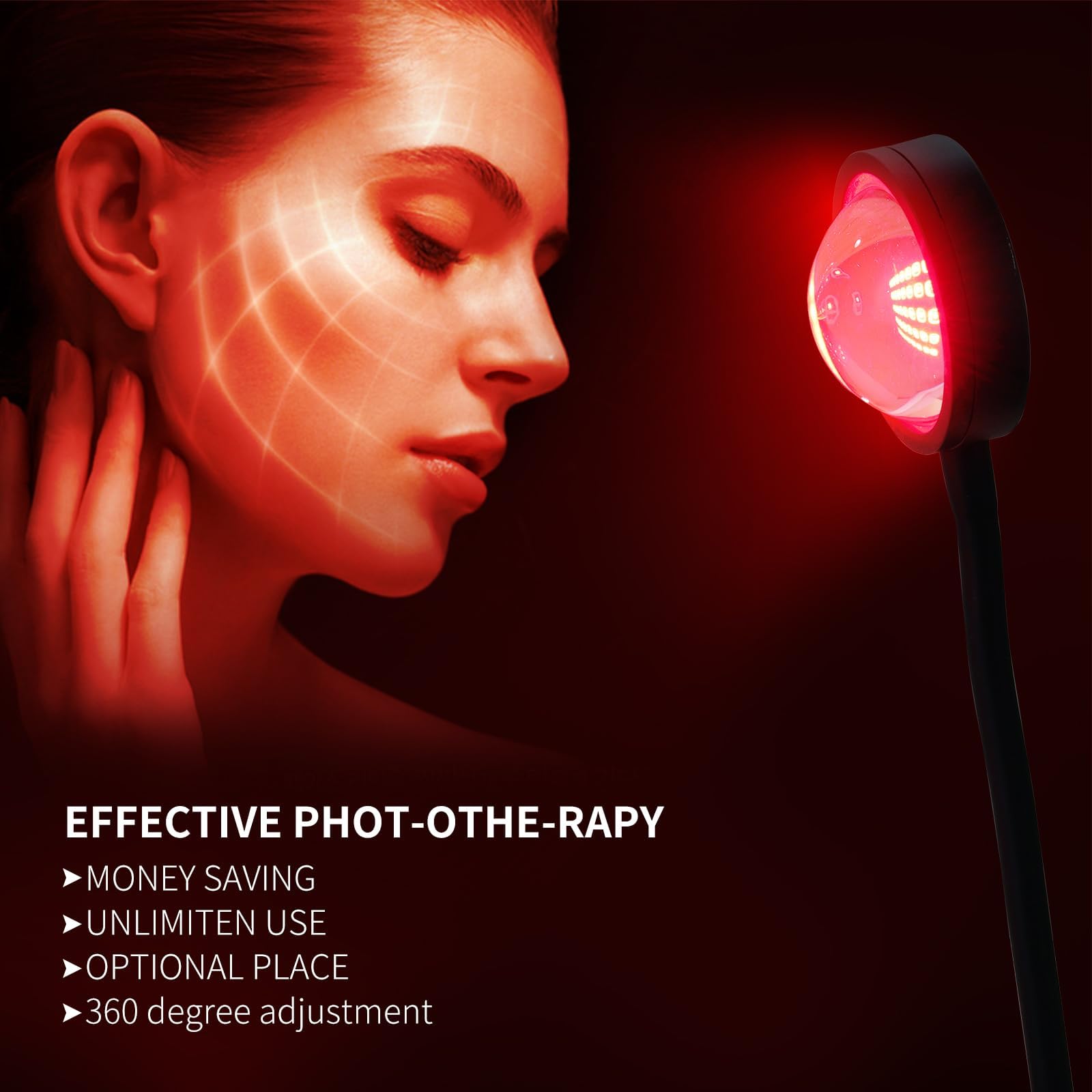 WTINTELL Red Light Therapy for Face, 660nm LED Red Light Therapy Light with Clip, Suitable WTINTELL uk supplements