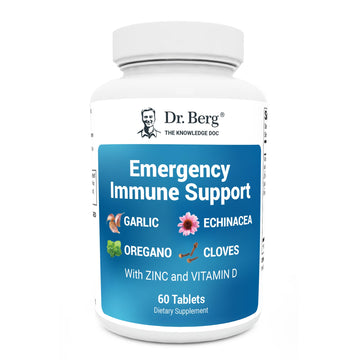 Dr. Berg Emergency Immune Support w/Echinacea - Potent Blend of Herbal Extracts (Warning: Strong Herbal Smells) - Immune Support Supplement Includes 2,000 IUs of Vitamin D & 10mg of Zinc - 60 Tablets Dr. Berg Nutritionals uk supplements
