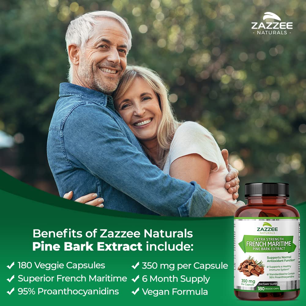 Zazzee Extra Strength French Maritime Pine Bark Extract, 350 mg Per Capsule Zazzee uk supplements