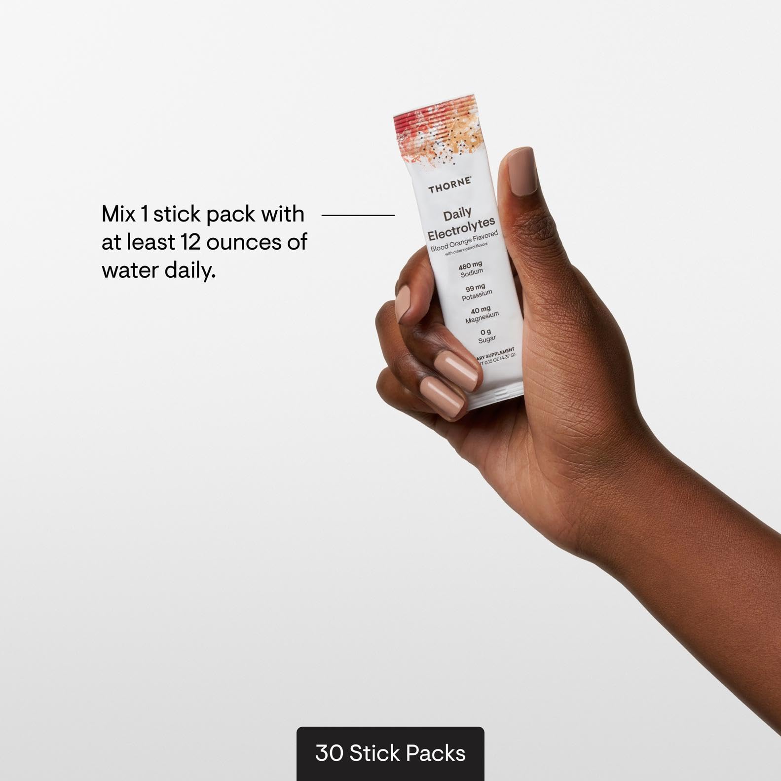 THORNE - Daily Electrolytes - Zero Sugar & Low-Calorie Electrolyte Powder Drink Mix - Flavors Derived from Natural Sources - NSF Certified for Sport - Blood Orange - 30 Stick Packs THORNE uk supplements