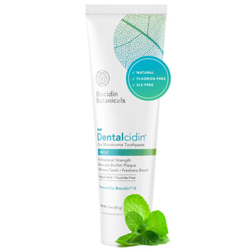 Biocidin Dentalcidin Fluoride Free Teeth Whitening Toothpaste for Adults - Plant-Based Toothpaste - Promote a Healthy Oral Microbiome, Remove Biofilm Plaque (3 Oz) Bio-Botanical Research uk supplements
