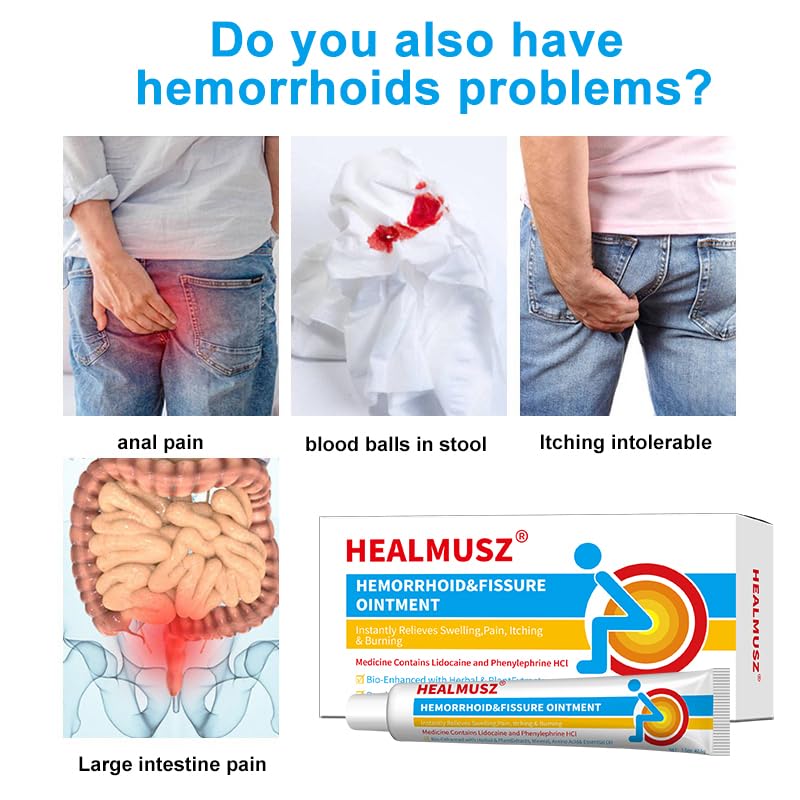 HEALMUSZ Hemorrhoid & Fissure Ointment,with 4% Lidocaine and Phenylephrine HCl,Fast Relief for Pain, Swelling, Discomfort & Itching | 1.5 oz HEALMUSZ uk supplements