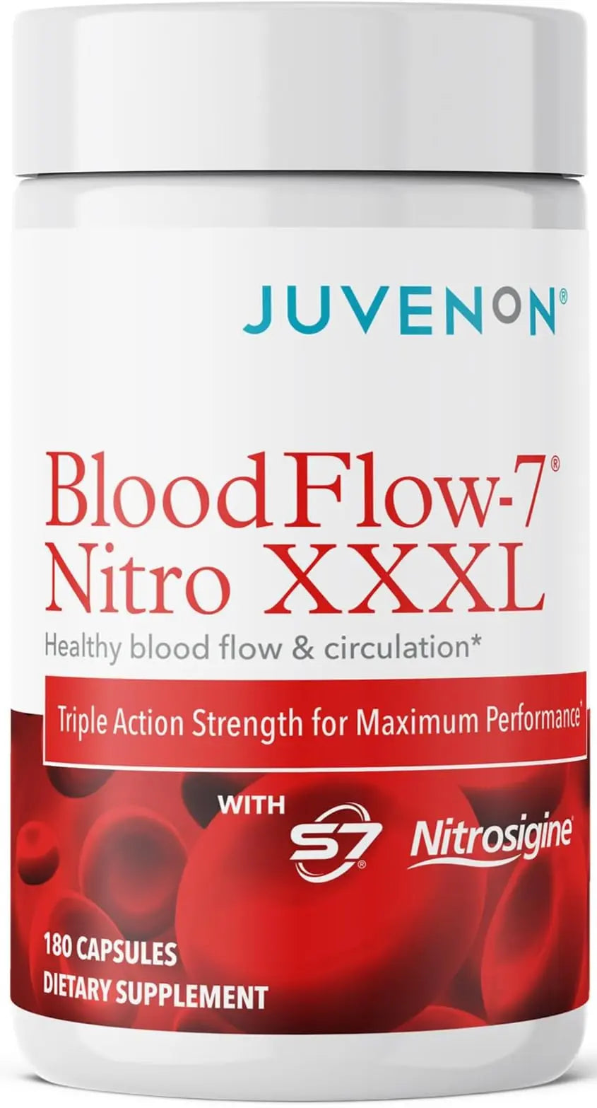 Juvenon BloodFlow-7 XXXL Nitric Oxide Supplements for Men & Women - More Powerful, Longer Lasting Natural Nitric Oxide Booster with Nitrosigine® + S7® Juvenon uk supplements