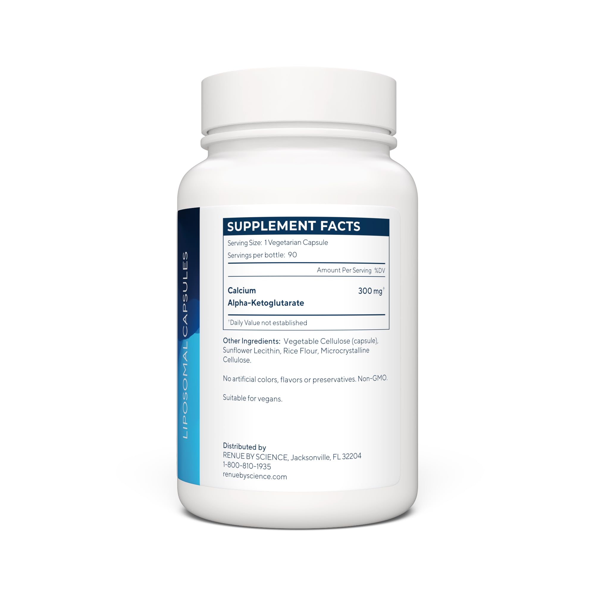 RENUE by SCIENCE CA AKG Supplement | High Strength Liposomal Calcium AKG | 90 Calcium Alpha-Ketoglutarate Capsules - 300mg CA AKG per Serving CA-AKG Supplement | Non-GMO & Made in The USA Renue By Science uk supplements