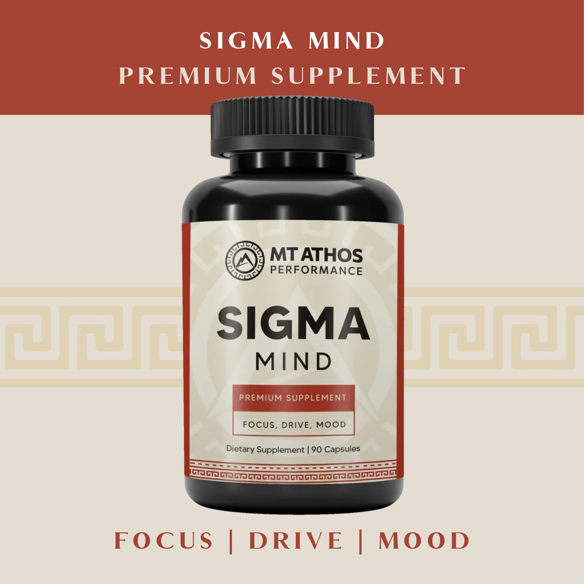 Mt. Athos Performance Sigma Mind | Potent Nootropic Formula to Support Cognitive Function, Improved Focus, Drive, and Mood | 30 Servings, 90 Capsules Mt. Athos Performance uk supplements
