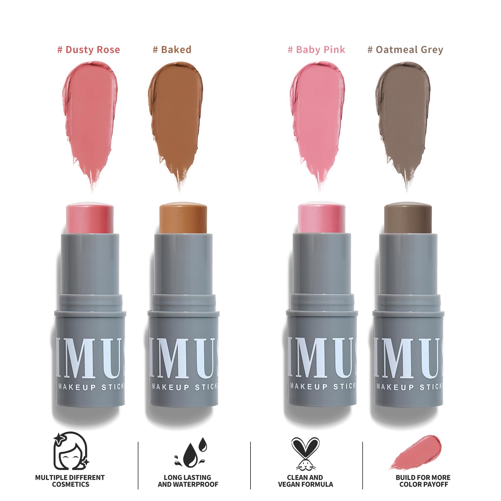 KIMUSE Cream Contour Stick Duo, Cream Blush Stick, Bronzer Shaping Stick, Creamy, Highly Pigmented, Long Lasting, Vegan Face Make Up Sticks KIMUSE uk supplements
