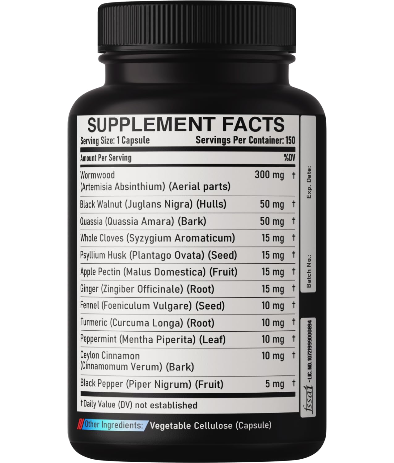 DEDICAD Premium Wormwood Extract Capsules - 5 Month Supply for Immune - 12 Herbs Blended with Black Walnut Leaves, Ginger, Turmeric & More - 150 Counts DEDICAD uk supplements