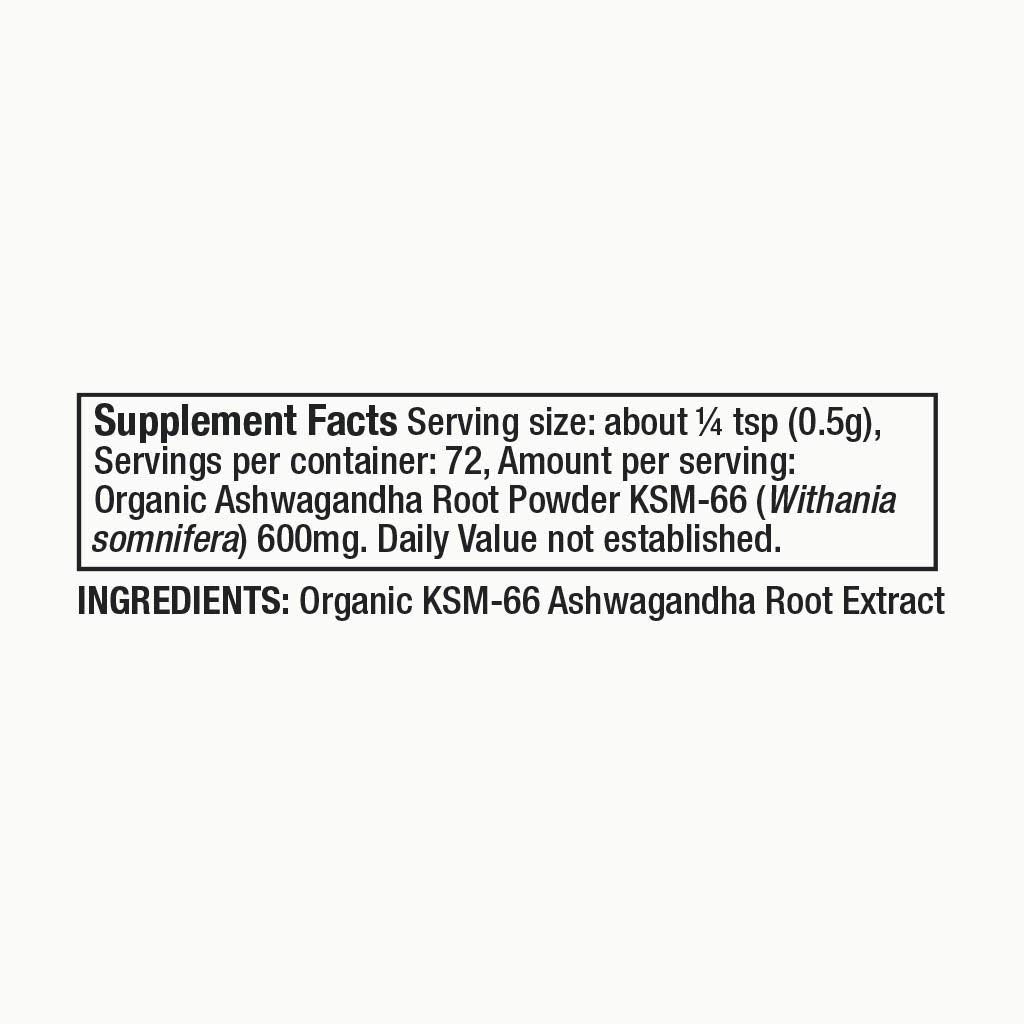 Moon Juice Organic Ashwagandha Supplement - Ashwagandha KSM-66 Root Powder Extract (15:1 Full-Spectrum) for Stress, Focus & Mood - Vegan, Non-GMO, Gluten-Free - 1.3 oz, 72 Servings Moon Juice uk supplements