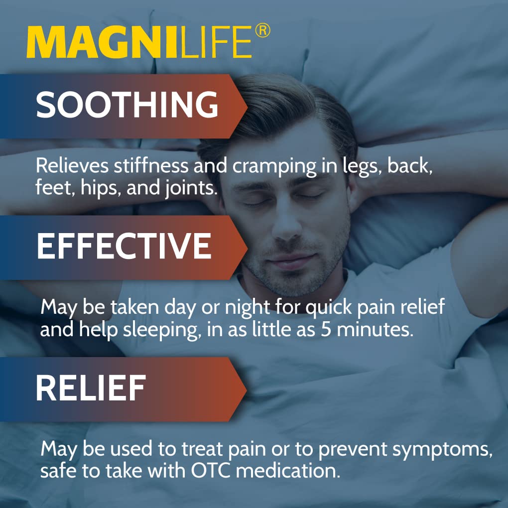 MagniLife Muscle Cramp Pain Relief Quick-Dissolve Tablets, 125 Count, Quinine-Free Homeopathic Medicine for Leg, Foot, Hip, Joint & Back Pain Relief, Helps Ease Muscle Ache, Cramping & Stiffness MagniLife uk supplements