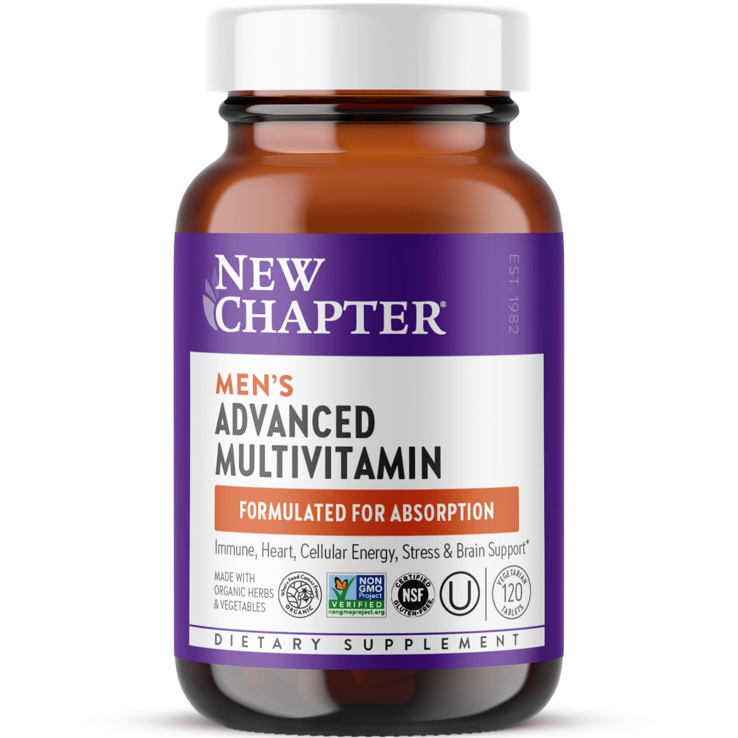 New Chapter Men's Multivitamin Advanced Formula for Stress, Brain, Immune, Heart & Energy Support, Higher Levels of Whole New Chapter uk supplements