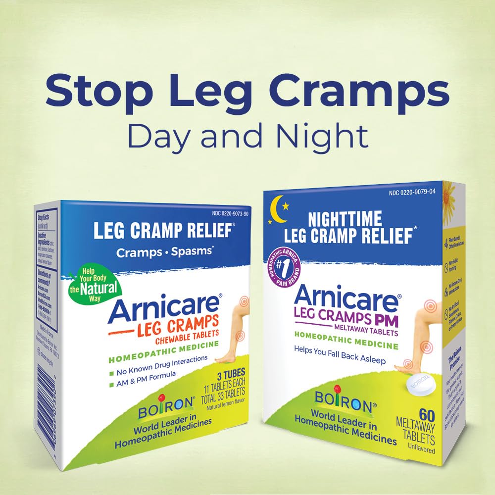 Boiron Arnicare Leg Cramps PM for Nighttime Relief from Cramping and Stiffness in Feet or Calves - 60 Tablets Boiron uk supplements