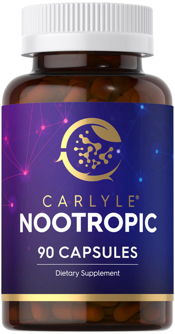 Carlyle Brain Nootropic Supplement | 90 Capsules | with Caffeine, B12, and Guarana Extract | Non-GMO & Gluten Free Carlyle uk supplements