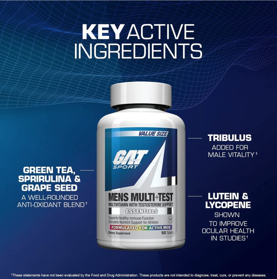 GAT SPORT Men's Multi + Test, Premium Multivitamin Tablets (60 Count) GAT SPORT uk supplements