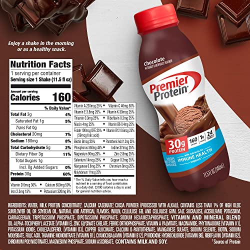 Premier Protein Shake, Chocolate, 30g Protein 1g Sugar 24 Vitamins Minerals Nutrients Premier Protein uk supplements