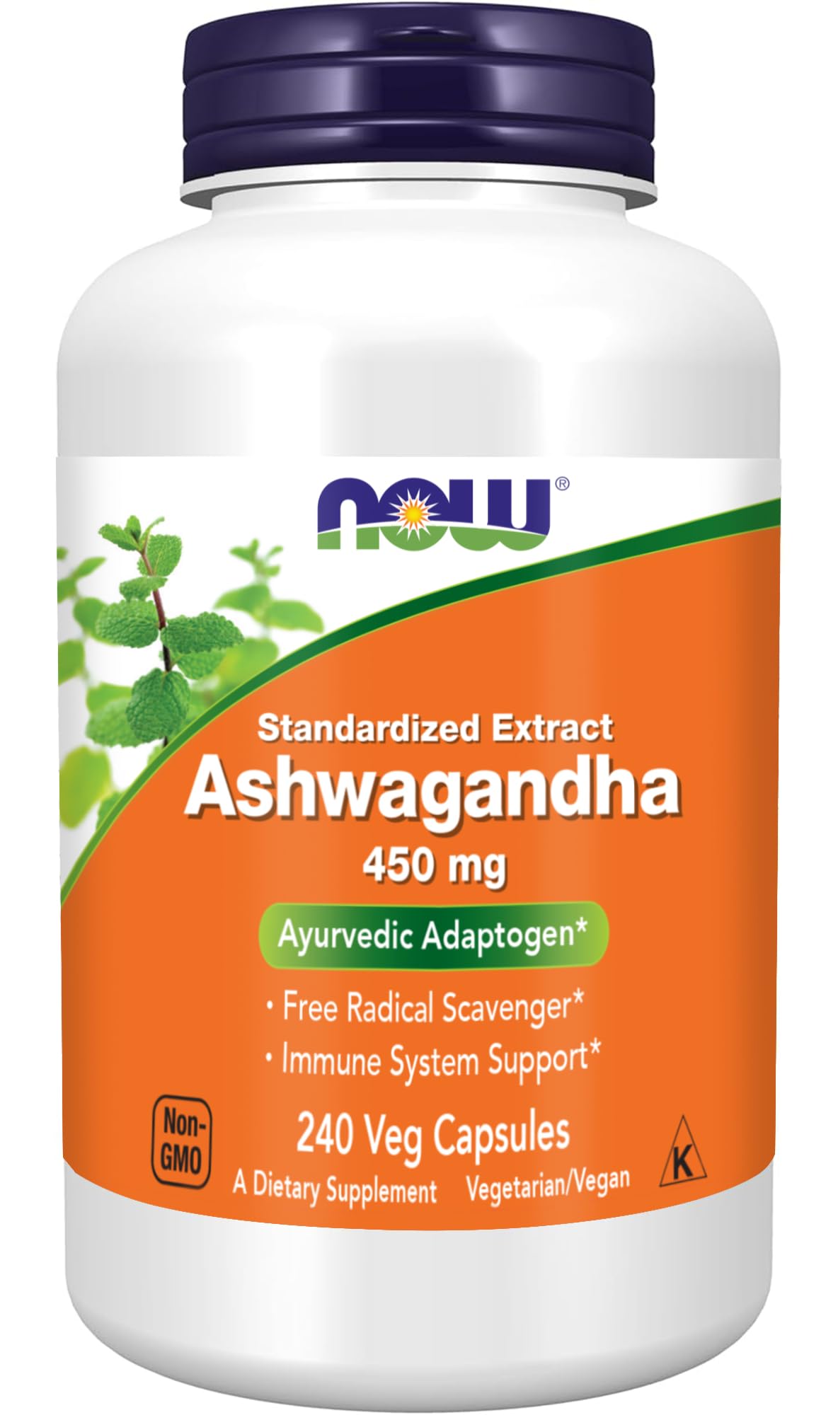 NOW Foods Ashwagandha Extract 450 mg Vegan, Kosher, Non-GMO - 240 Veg Capsules, NOW Foods uk supplements