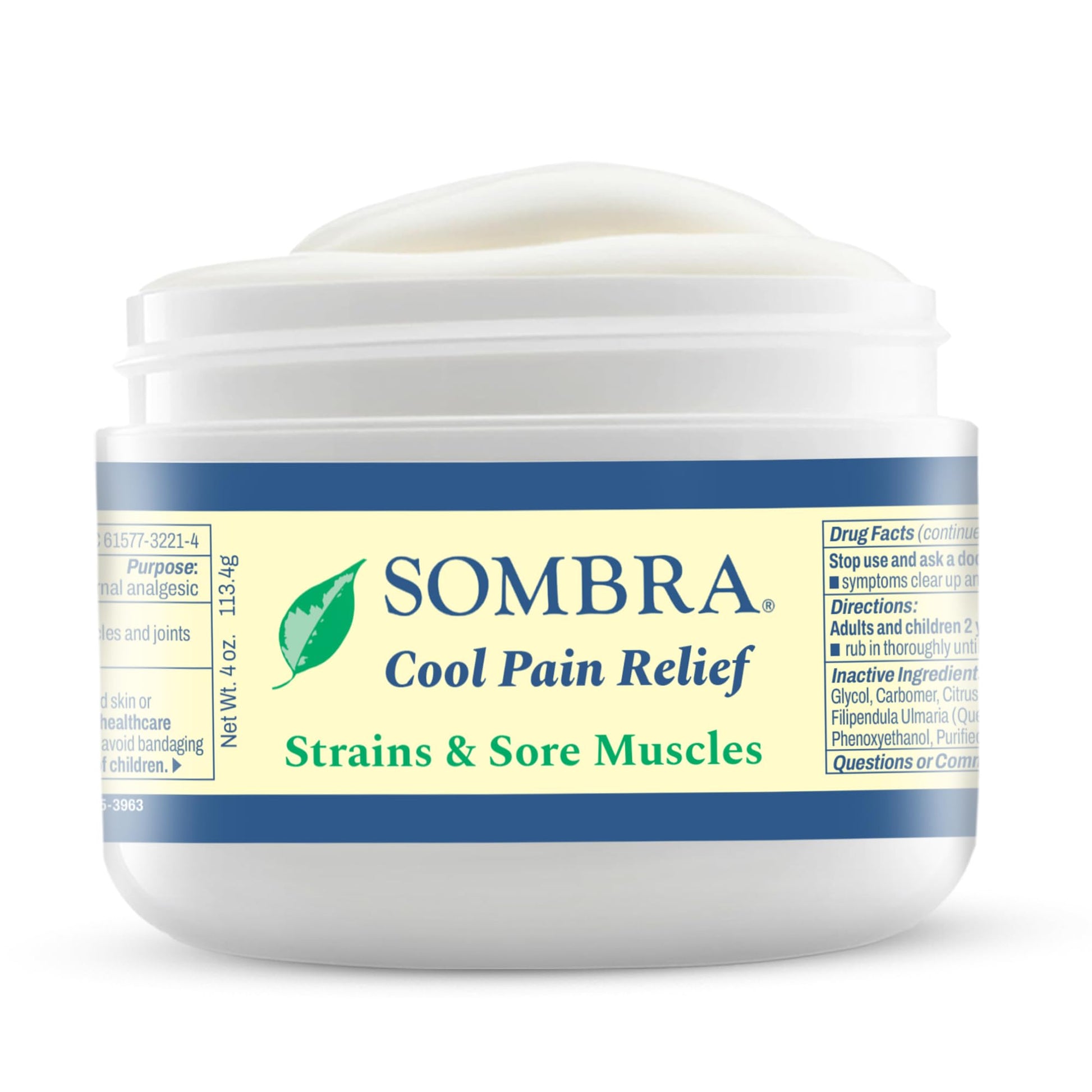 Sombra Original Cool Therapy Gel Cold Pain Relief for Swelling, Growing Pains, Soreness, Post-Workout, Vegan Formula Free of Artificial Fragrances, Dyes, NSAID, Wax, Petroleum, Alcohol - 4oz Jar Sombra uk supplements