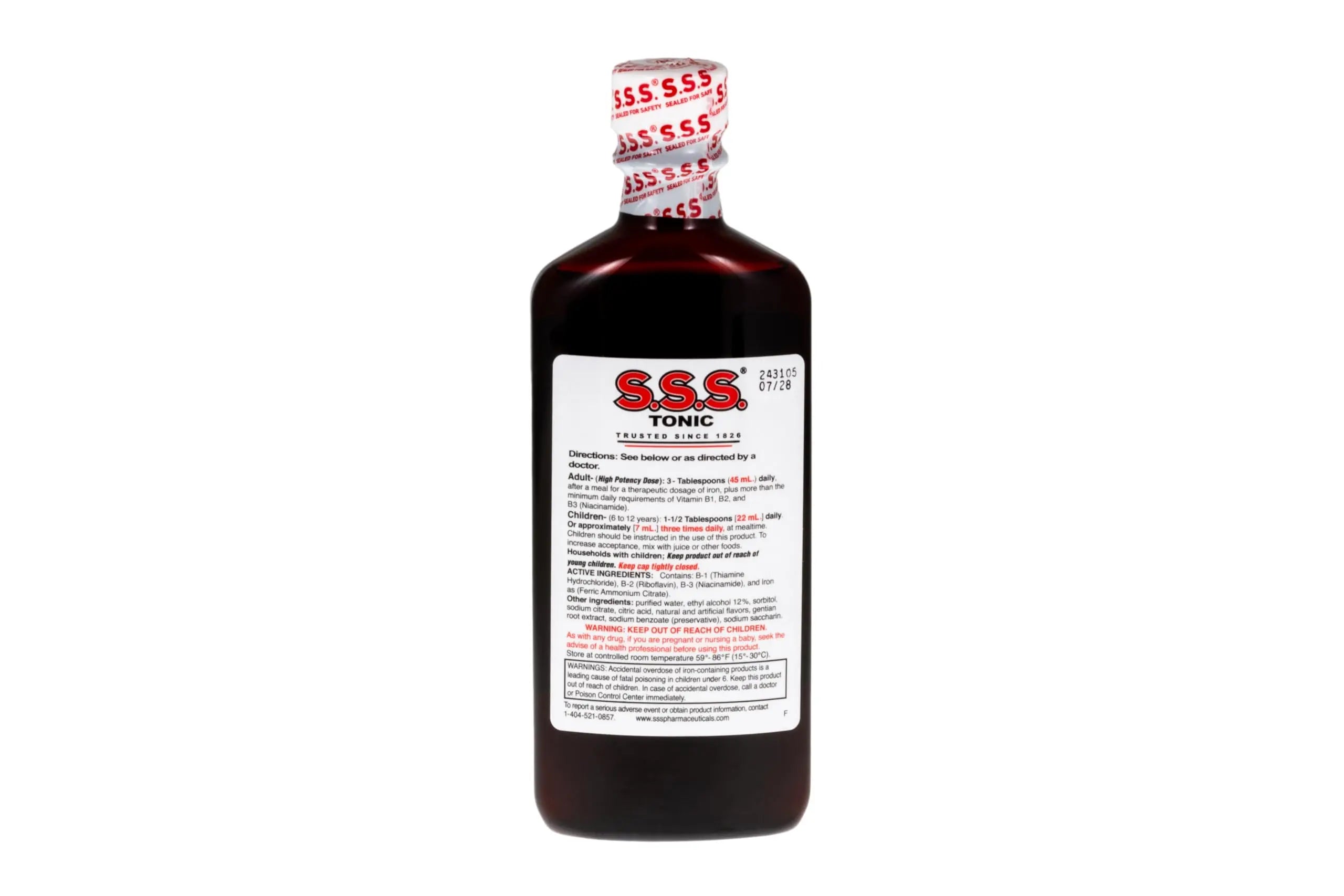 S.S.S. Tonic, Iron and Vitamin B Supplement, High Potency Vitamins, Bottle,10 Fl Oz (Pack of 1) S.S.S. CO. uk supplements