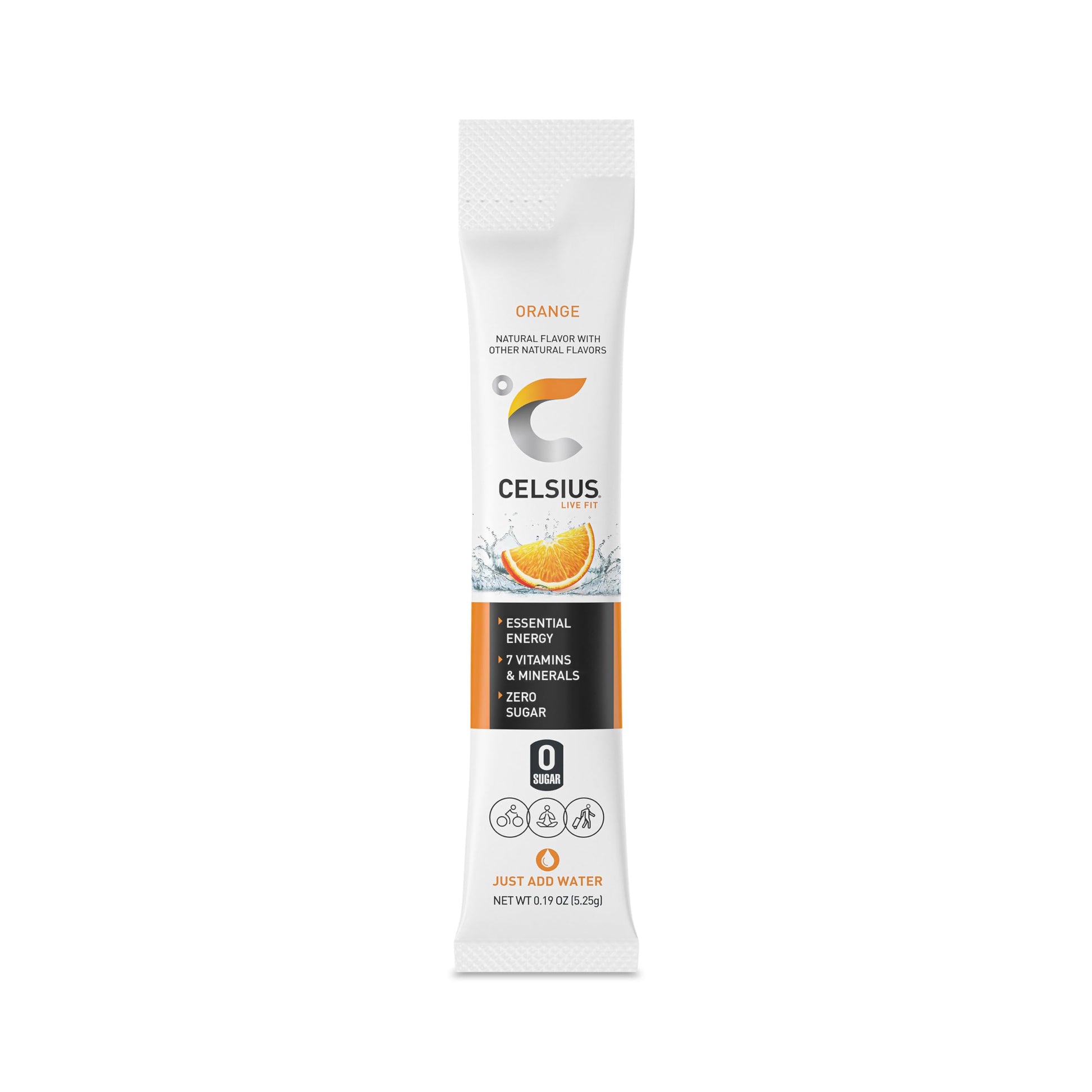 CELSIUS On-the-Go Powder Stick Zero Sugar, Orange, 2.6 Oz (14 Sticks per Pack) CELSIUS uk supplements