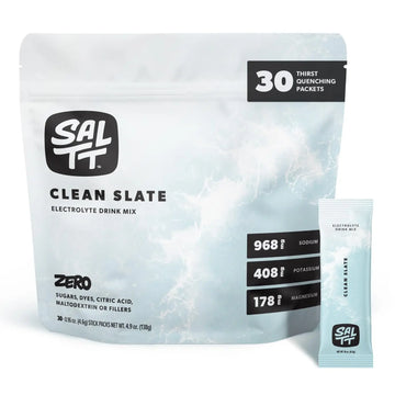 SALTT Electrolytes Powder Unflavored Drink Mix - Clean Slate - 30 Hydration Packets - Magnesium, Potassium, Sodium, Trace Minerals - Zero Sugar Keto Chow uk supplements