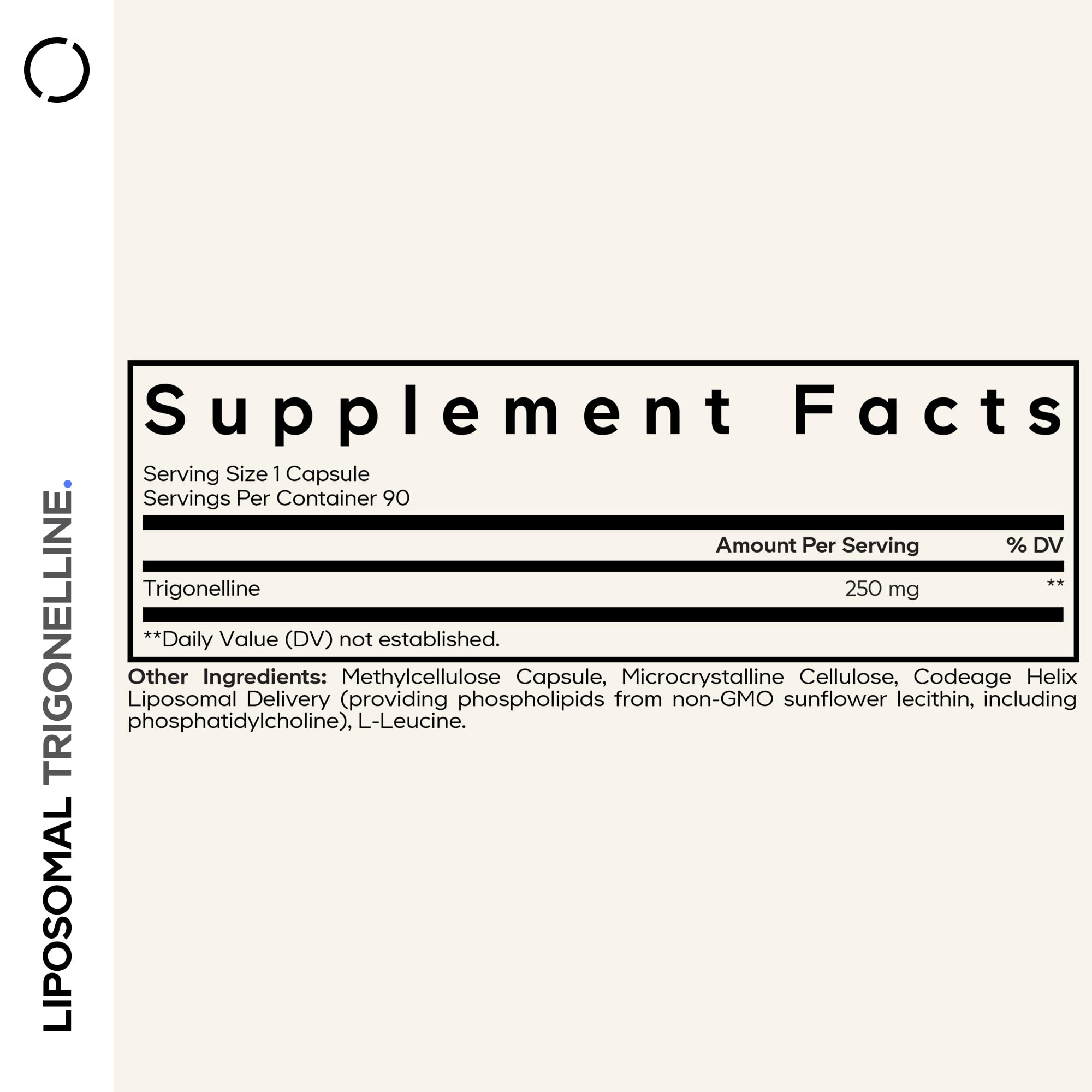 Codeage Liposomal Trigonelline - 250 mg Per Capsule - 3-Month Supply - Plant-Based Alkaloid - Liposomal Delivery for Bioavailability - Metabolic Health Support - Vegan Nootropic Non-GMO - 90 Capsules Codeage uk supplements