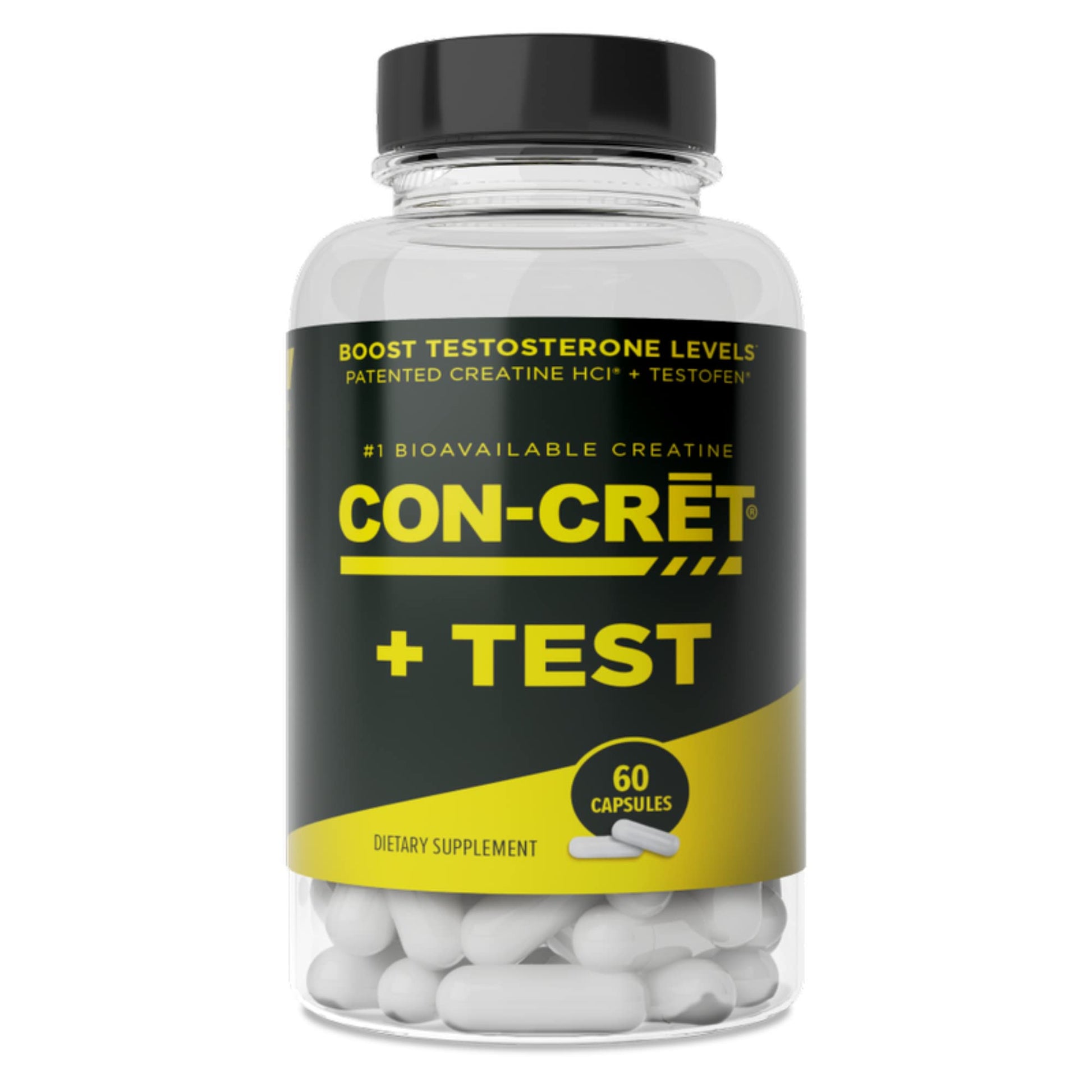 CON-CRET®+ Test, CON-CRET® Patented Creatine HCl Now with Testofen®, Boost Testosterone Levels, 60 Capsules CON-CRET uk supplements