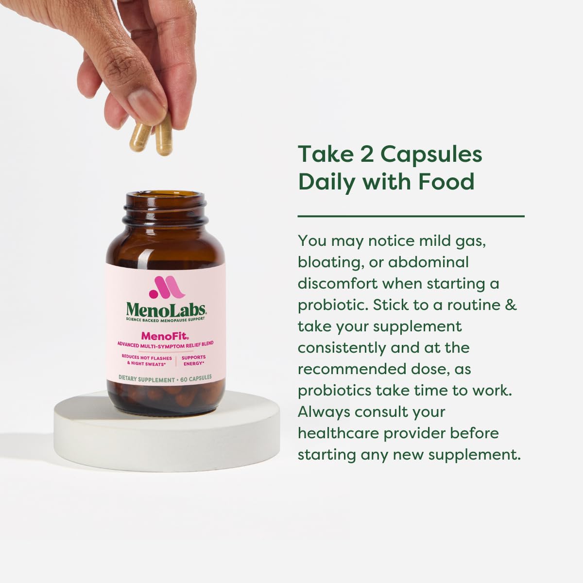 MENOLABS MenoFit, Menopause Supplements for Women - 60 Capsules - Advanced Women’s Probiotic with Vitamins and Red Clover for Gut Health, Hot Flashes and Hormone Balance for Women MENOLABS uk supplements