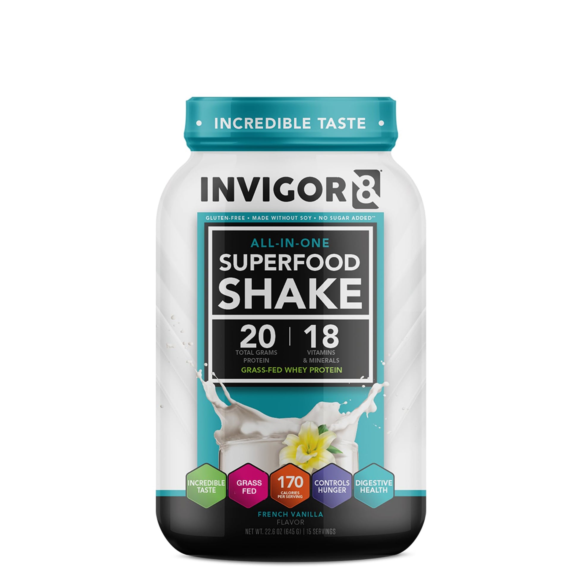 INVIGOR8 Superfood Grass Fed Whey Protein Isolate Shake French Vanilla Gluten-Free INVIGOR8 uk supplements