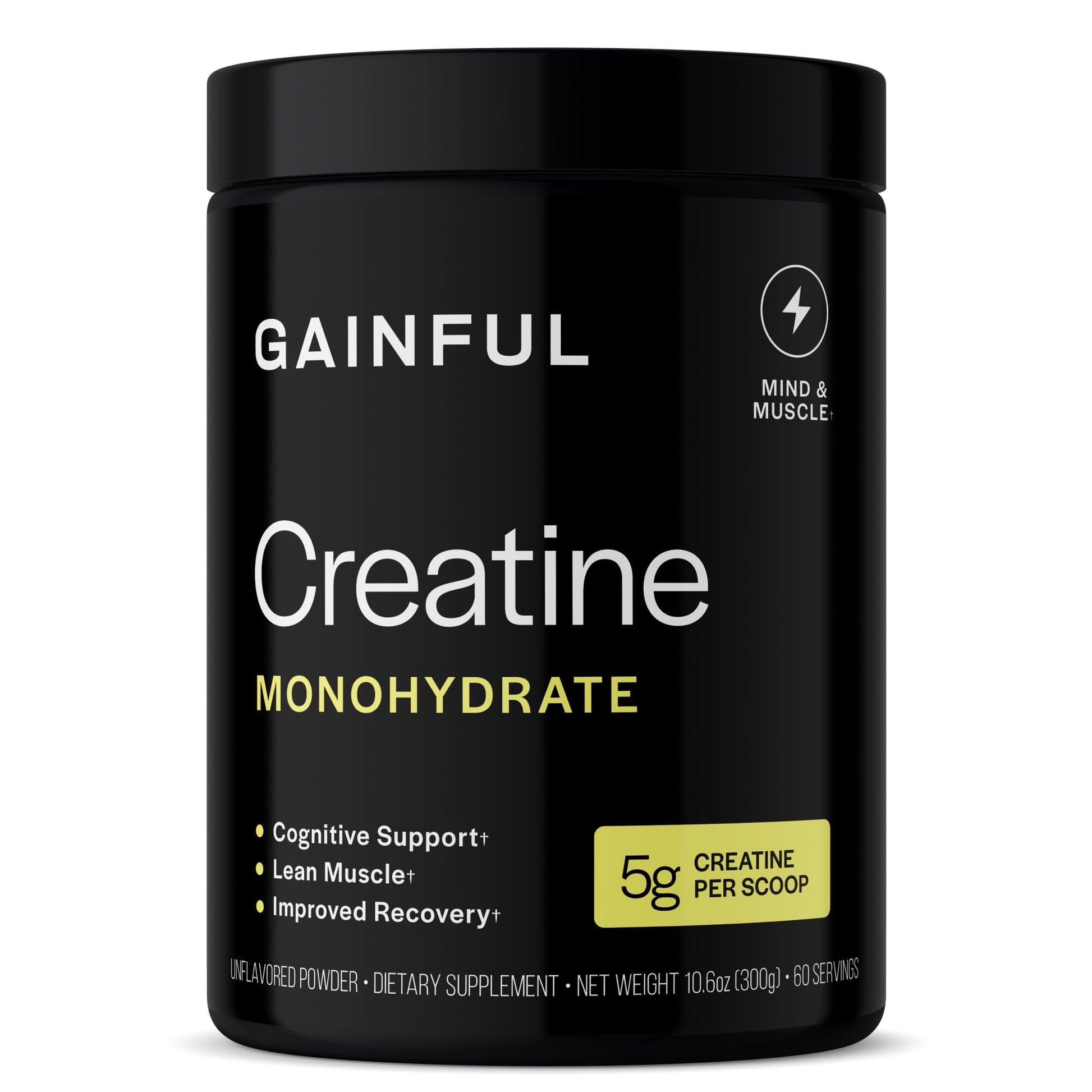 Gainful Creatine Powder, Post Workout Amino Acid Supplement, Muscle, Energy & Focus Support, 5g Creatine Monohydrate, Unflavored, 60 Servings Gainful uk supplements
