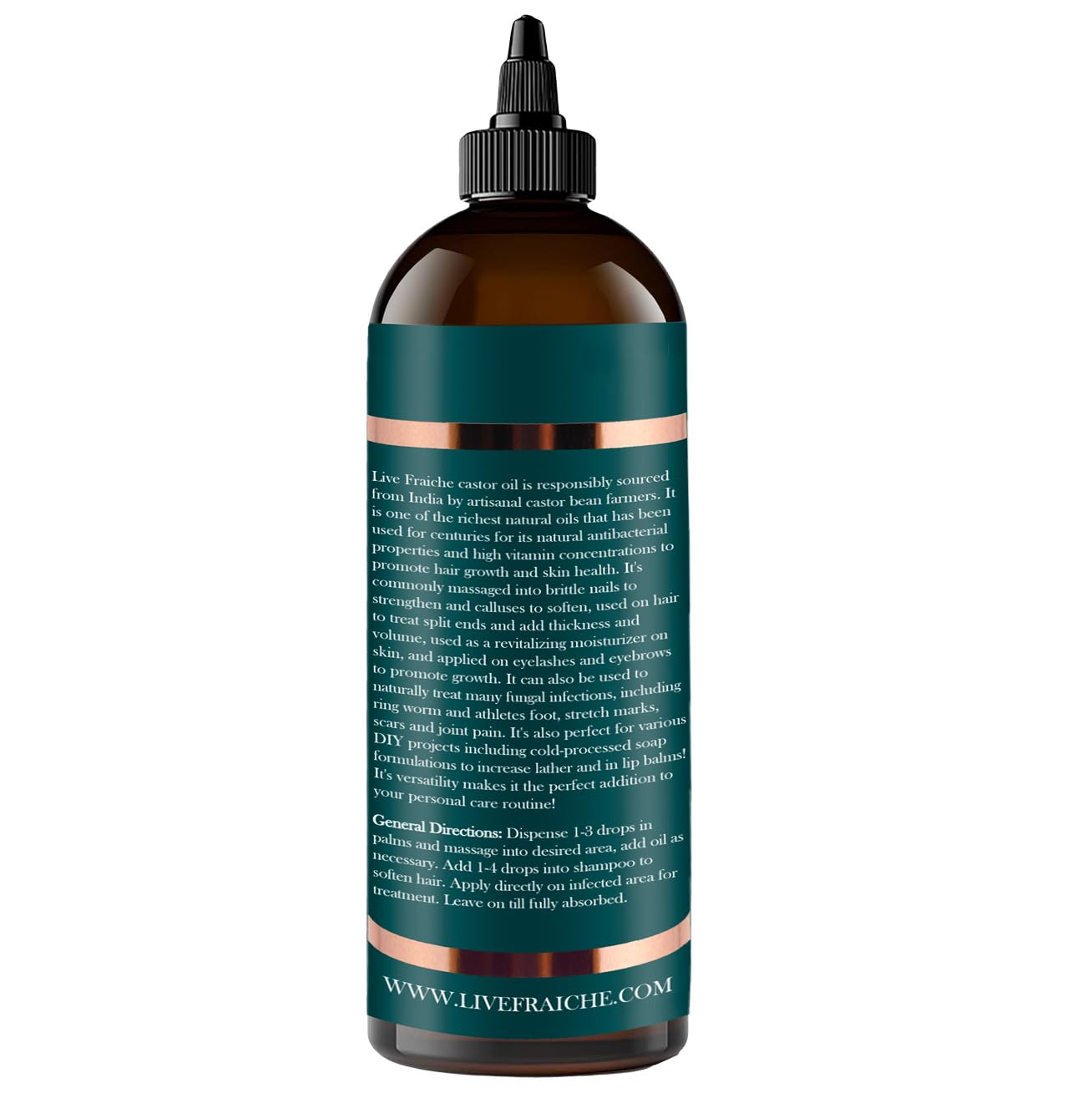 Live Fraiche USDA Organic Cold Pressed Castor Oil (16oz), 100% Pure, Hexane-Free Castor Oil Live Fraiche uk supplements