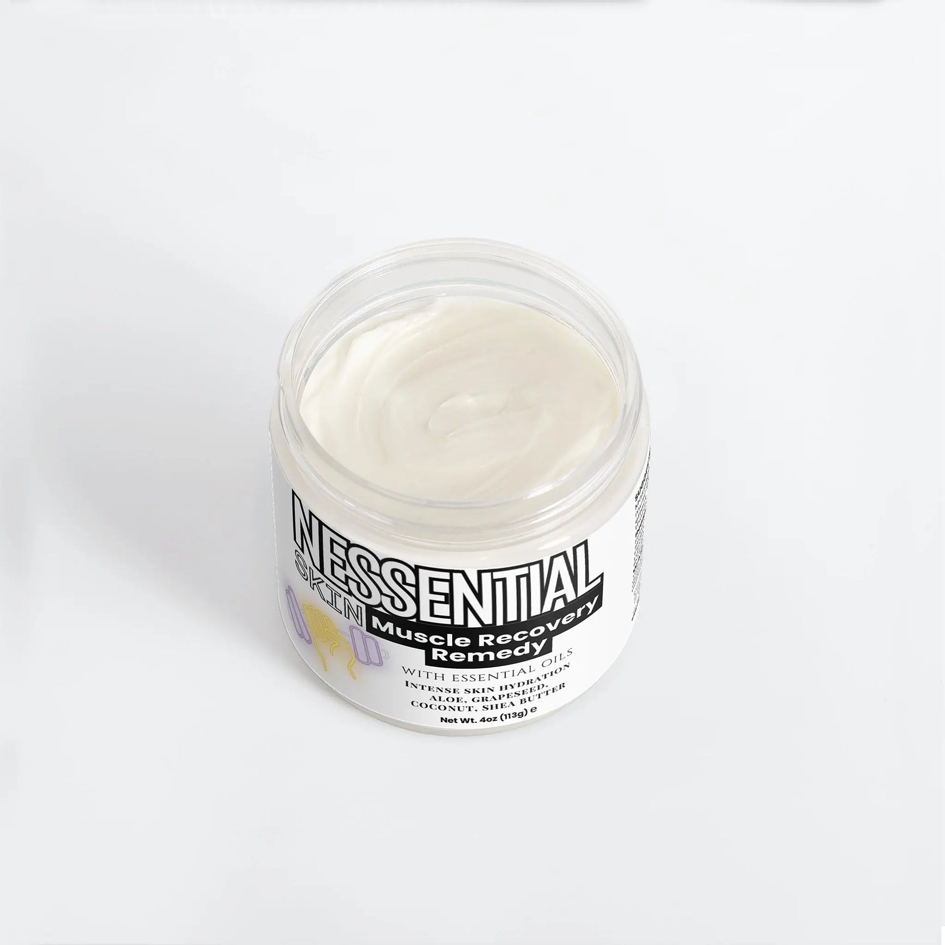 Nessential Skin Muscle Recovery Remedy with Essential Oils, Intense Hydration Cream, Natural Ingredients, Aloe, Grapeseed, Coconut, Shea Butter, 4 oz Nessential Skin uk supplements