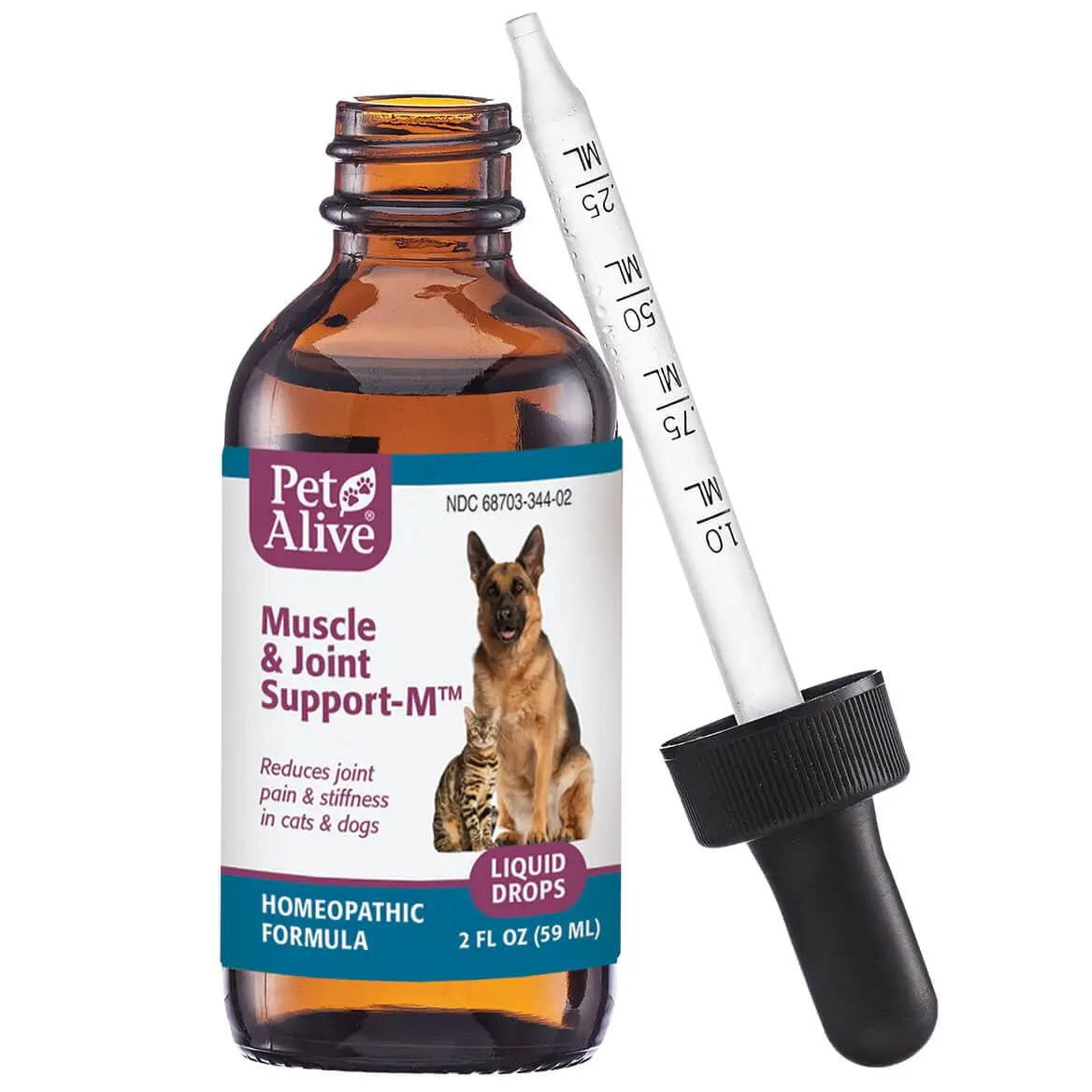 PetAlive Muscle and Joint Support-M - Natural Homeopathic Formula for Joint Pain and Stiffness in Pets - Supports Joint Health and Movement in Dogs and Cats - 59 mL PetAlive uk supplements