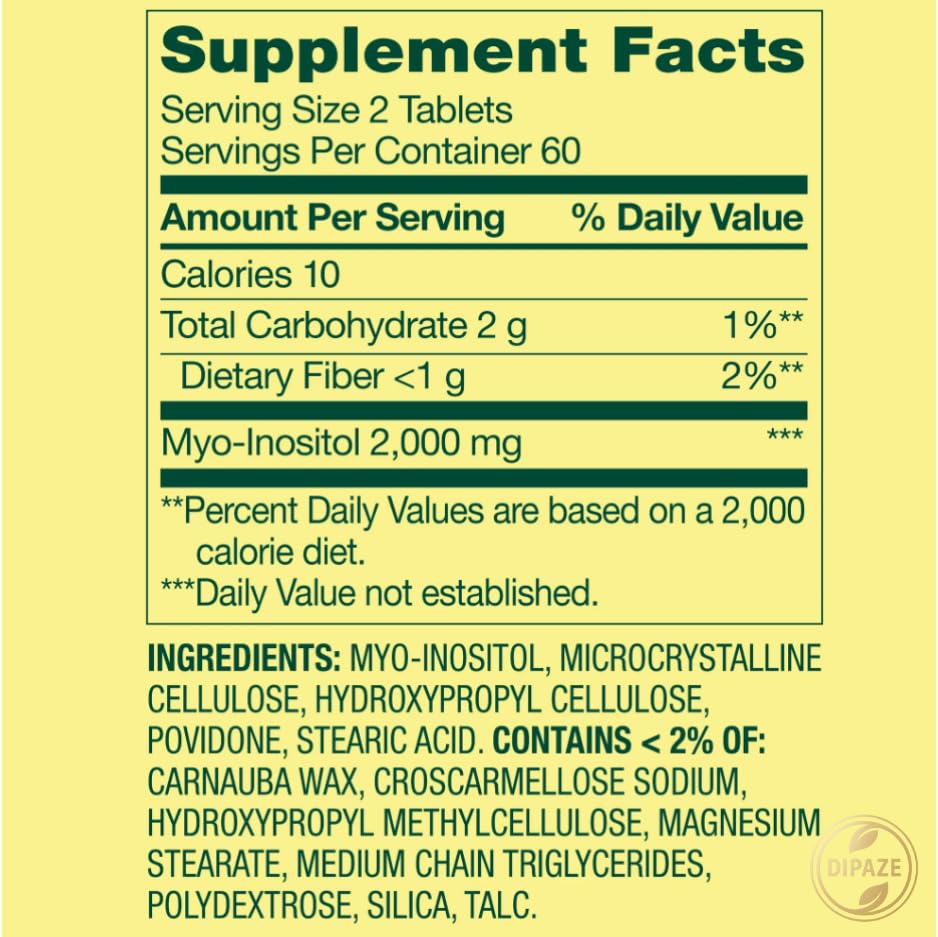 Spring Valley Hormone Balance Myo-Inositol 2000mg Dietary Supplement Tablets, 120 Count + Dipaze Gift (Container) Aus Healthcare uk supplements