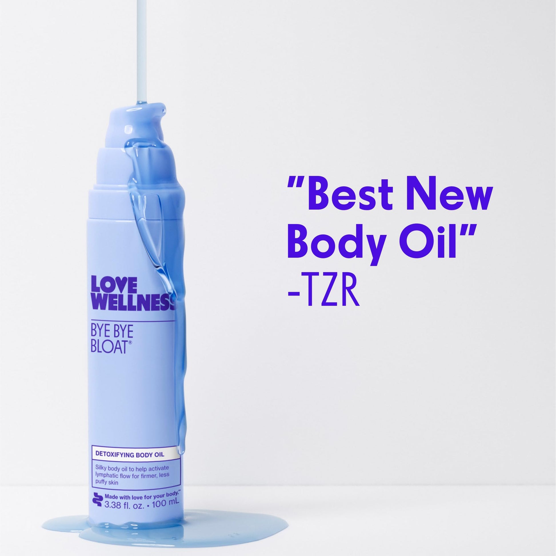 Love Wellness Bye Bye Bloat Detoxifying Body Oil | Lymphatic Drainage Oil to Hydrate, Depuff & Awaken Skin | Reduce Swelling Massage Oil for Women with Peppermint, Grapefruit & Rosemary Oil |100 mL Love Wellness uk supplements
