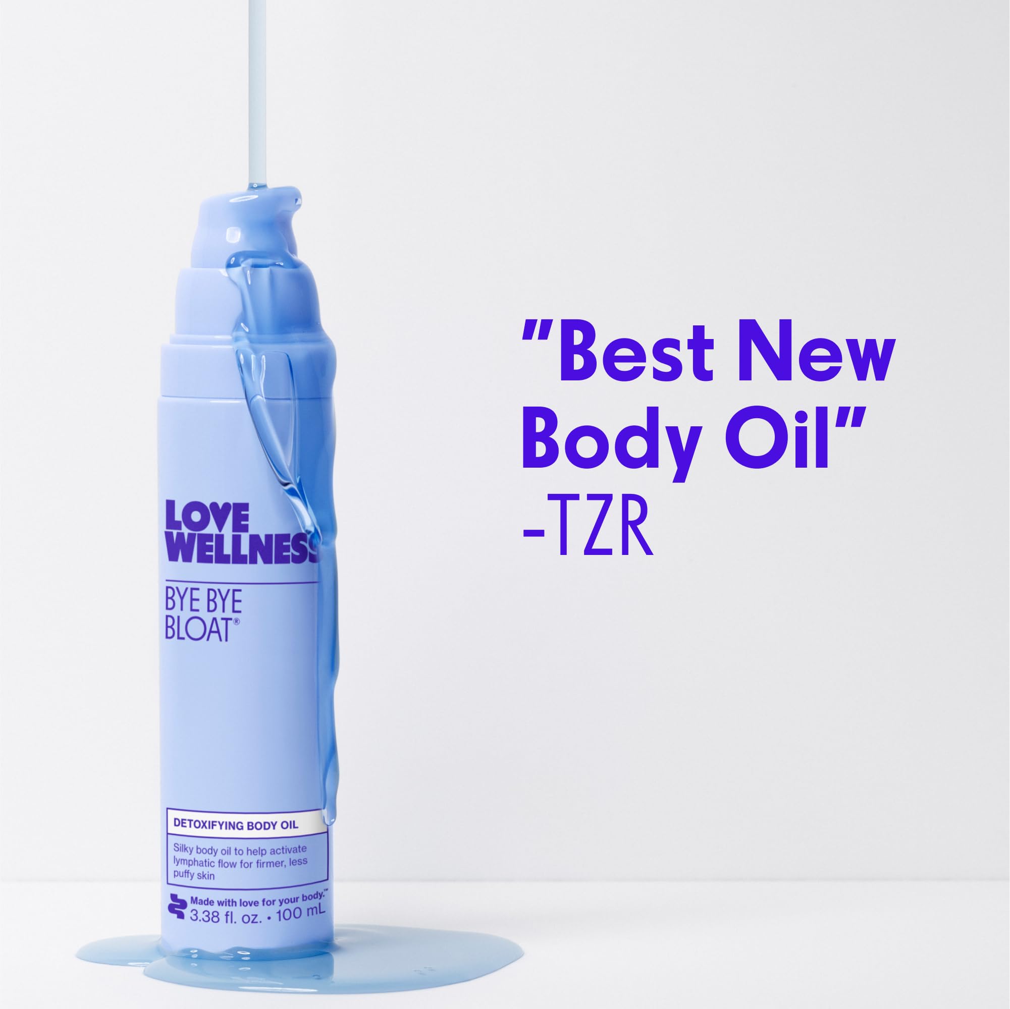 Love Wellness Bye Bye Bloat Detoxifying Body Oil | Lymphatic Drainage Oil to Hydrate, Depuff & Awaken Skin | Reduce Swelling Massage Oil for Women with Peppermint, Grapefruit & Rosemary Oil |100 mL Love Wellness uk supplements