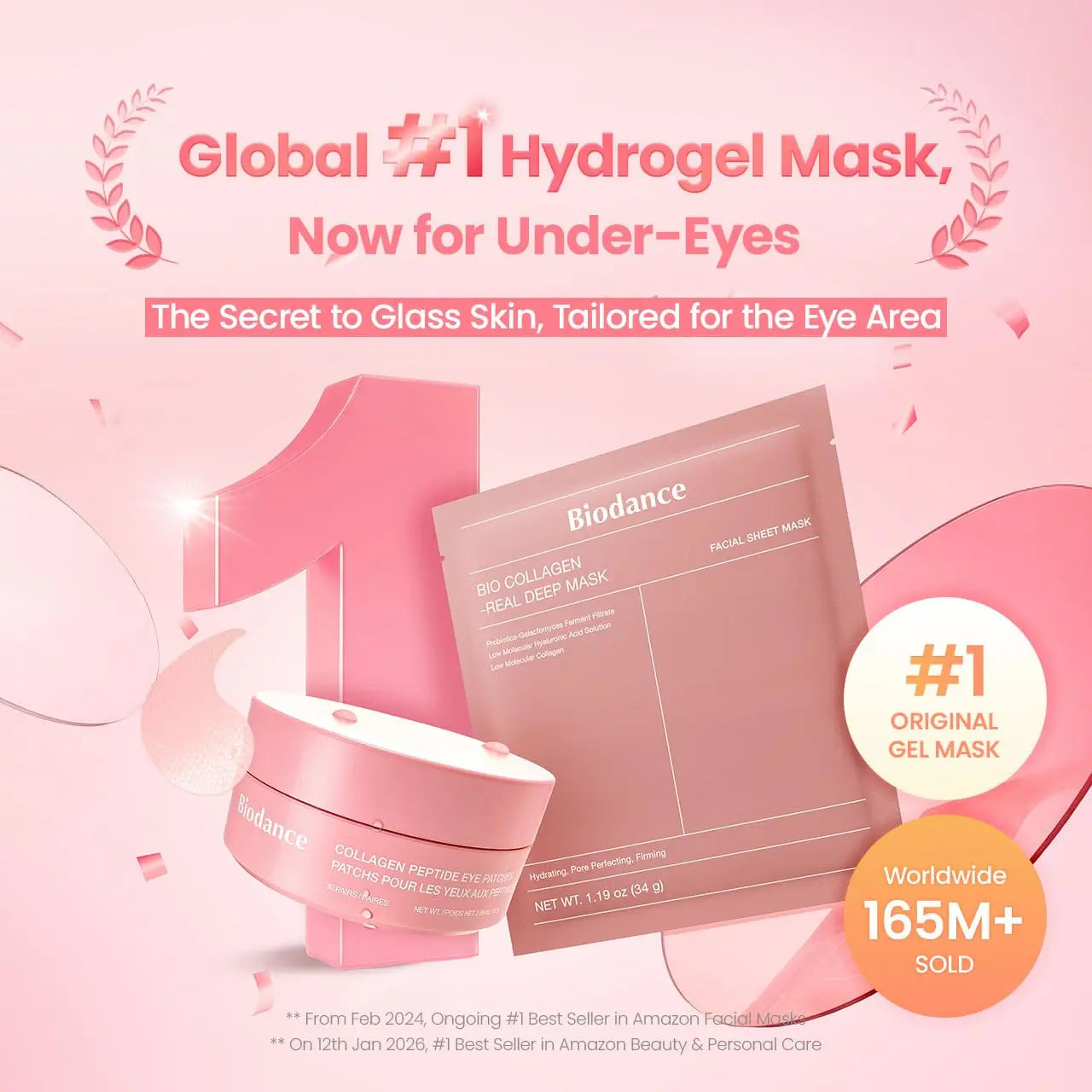 BIODANCE Collagen Peptide Eye Patches, Anti Wrinkle & Smile Line Patches for Face, Under Eye Mask for Fine Lines & Eye Bags, Travel Essentials & Self Care Gifts for Women, Korean Skin Care (60 Count) BIODANCE uk supplements