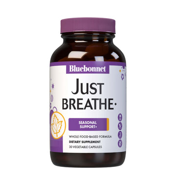 Bluebonnet Nutrition JustBreathe, Seasonal Support*, Non-GMO, Kosher Certified, Gluten-Free, Soy-Free, Dairy-Free, 30 Vegetable Capsules, 15 Servings BlueBonnet uk supplements