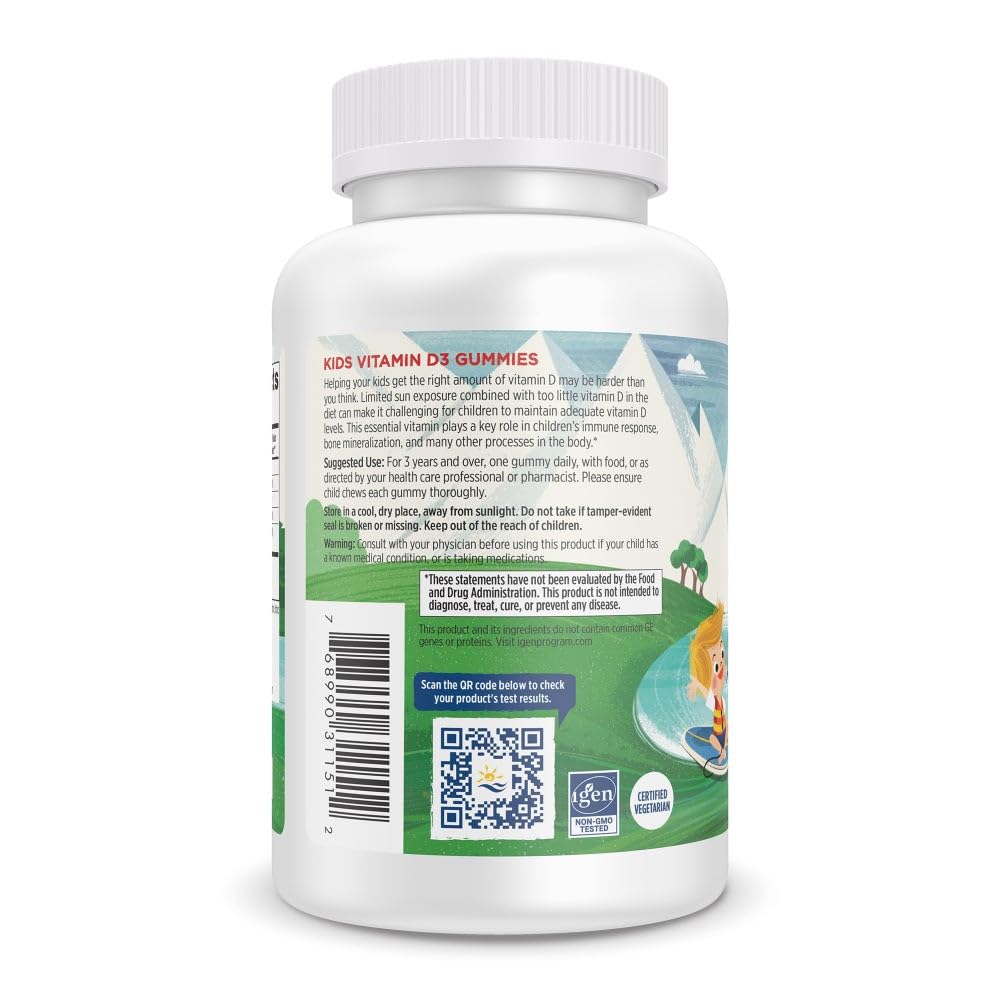 Nordic Naturals Vitamin D3 Gummies Kids, Wild Watermelon Splash - 120 Gummies - 400 IU Vitamin D3 - Bone Health, Healthy Immunity - Non-GMO, Vegetarian - 120 Servings Nordic Naturals uk supplements